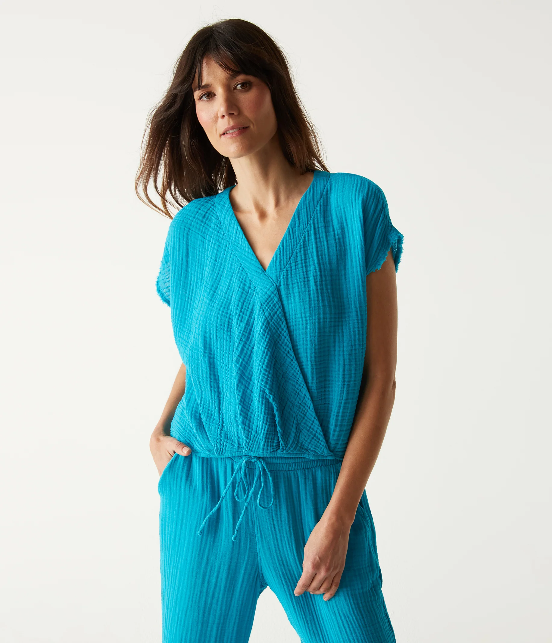 Evie Gauze Surplice Top - Image 40