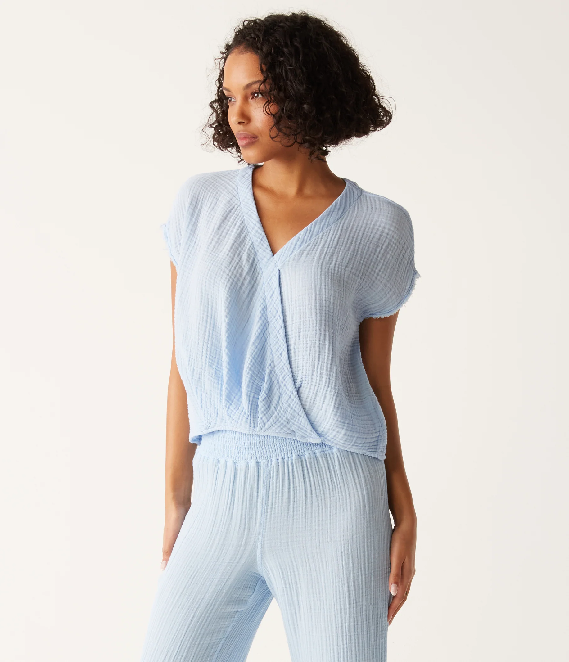 Evie Gauze Surplice Top - Image 46