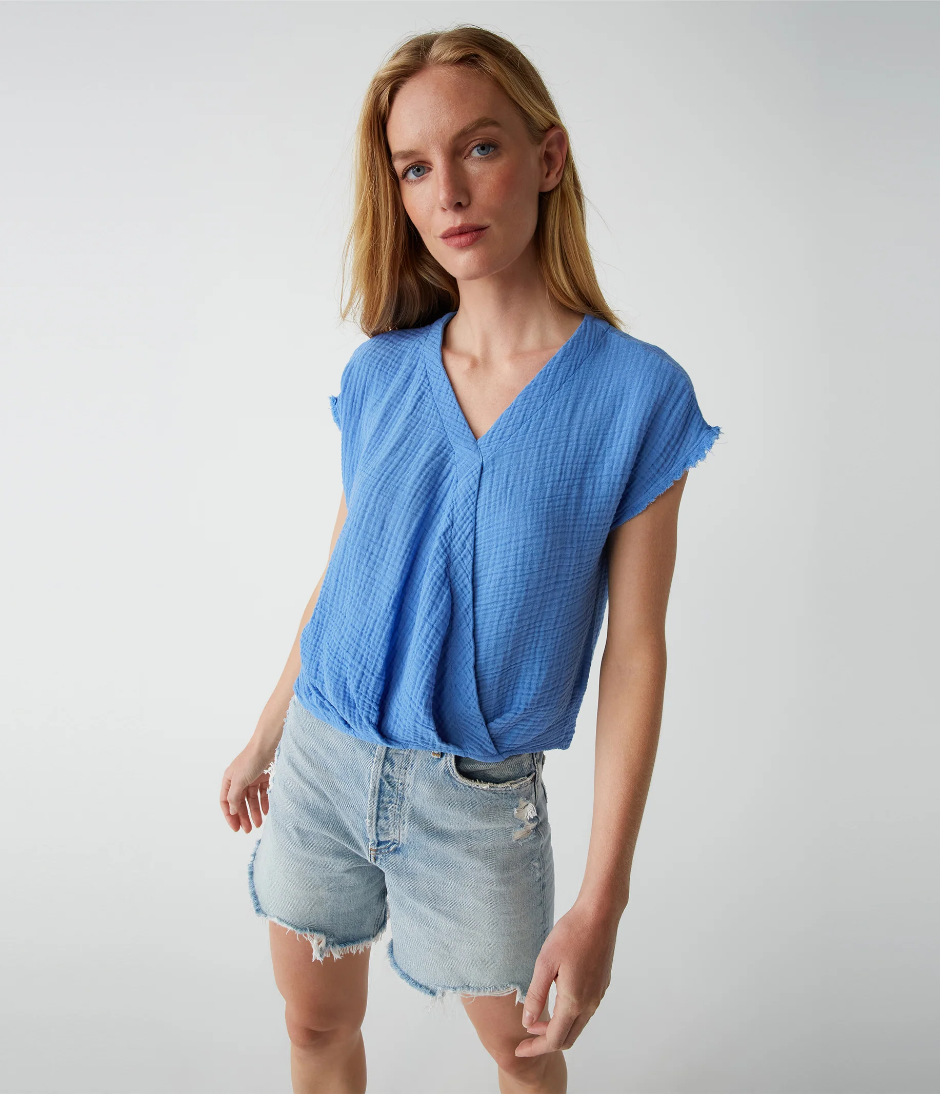 Evie Gauze Surplice Top - Image 48