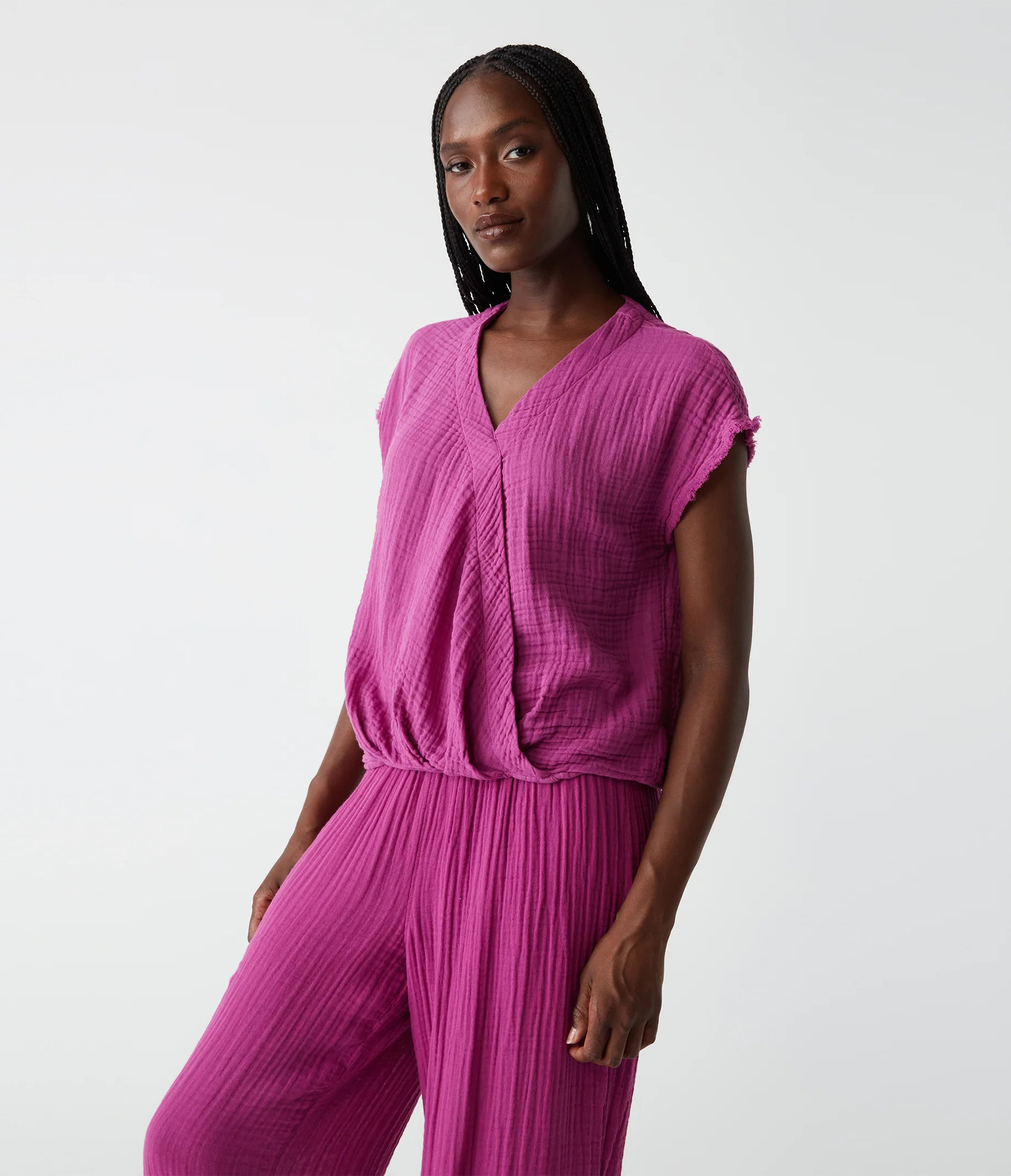 Evie Gauze Surplice Top - Image 52