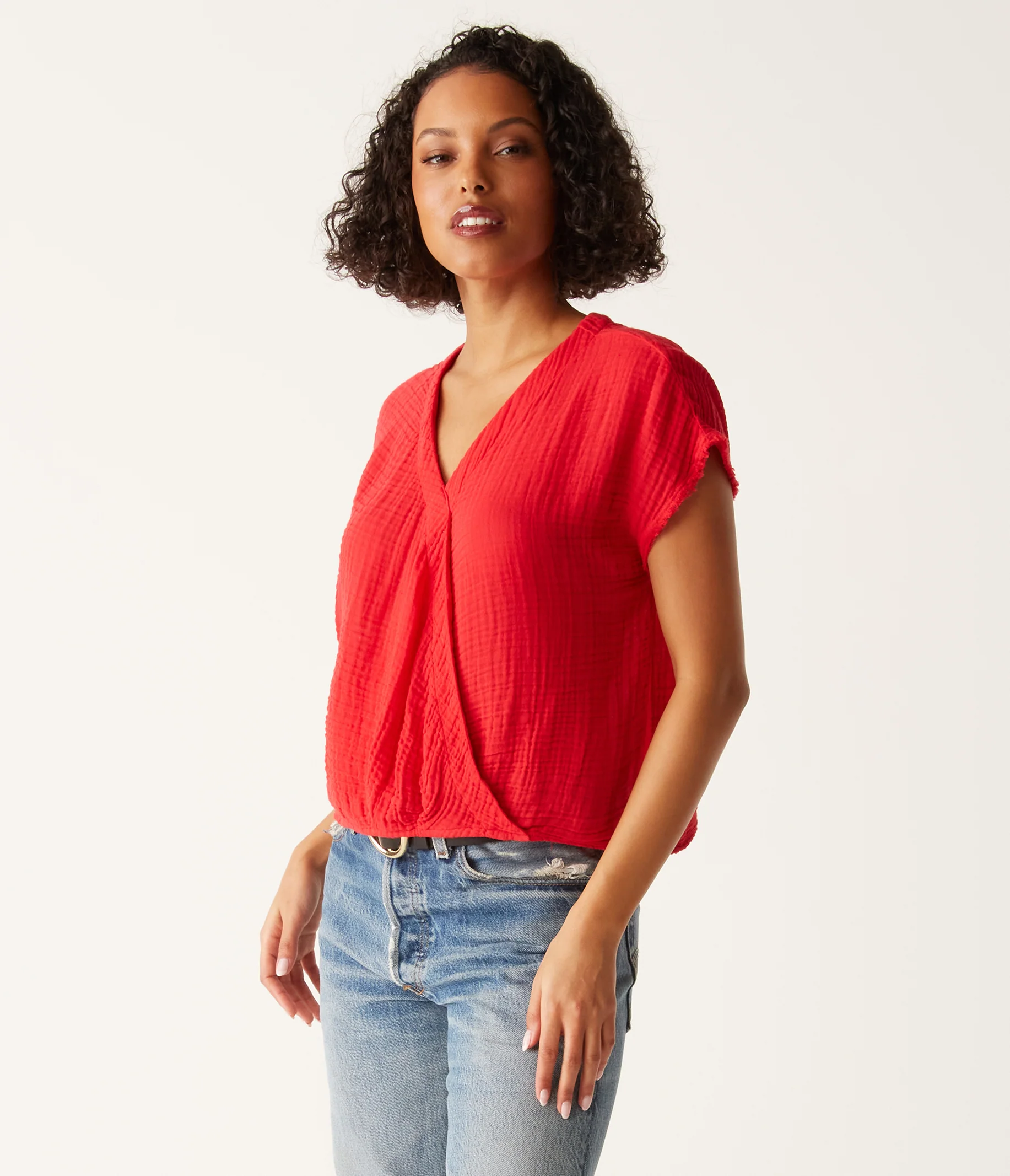 Evie Gauze Surplice Top - Image 58