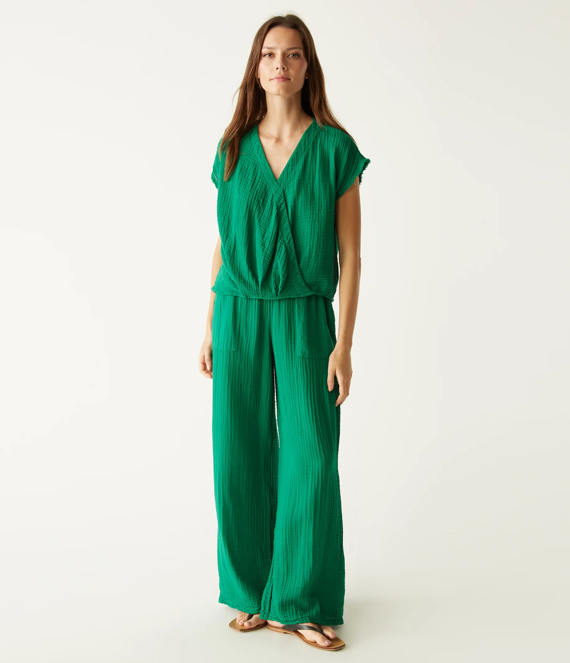 Evie Gauze Surplice Top - Image 61