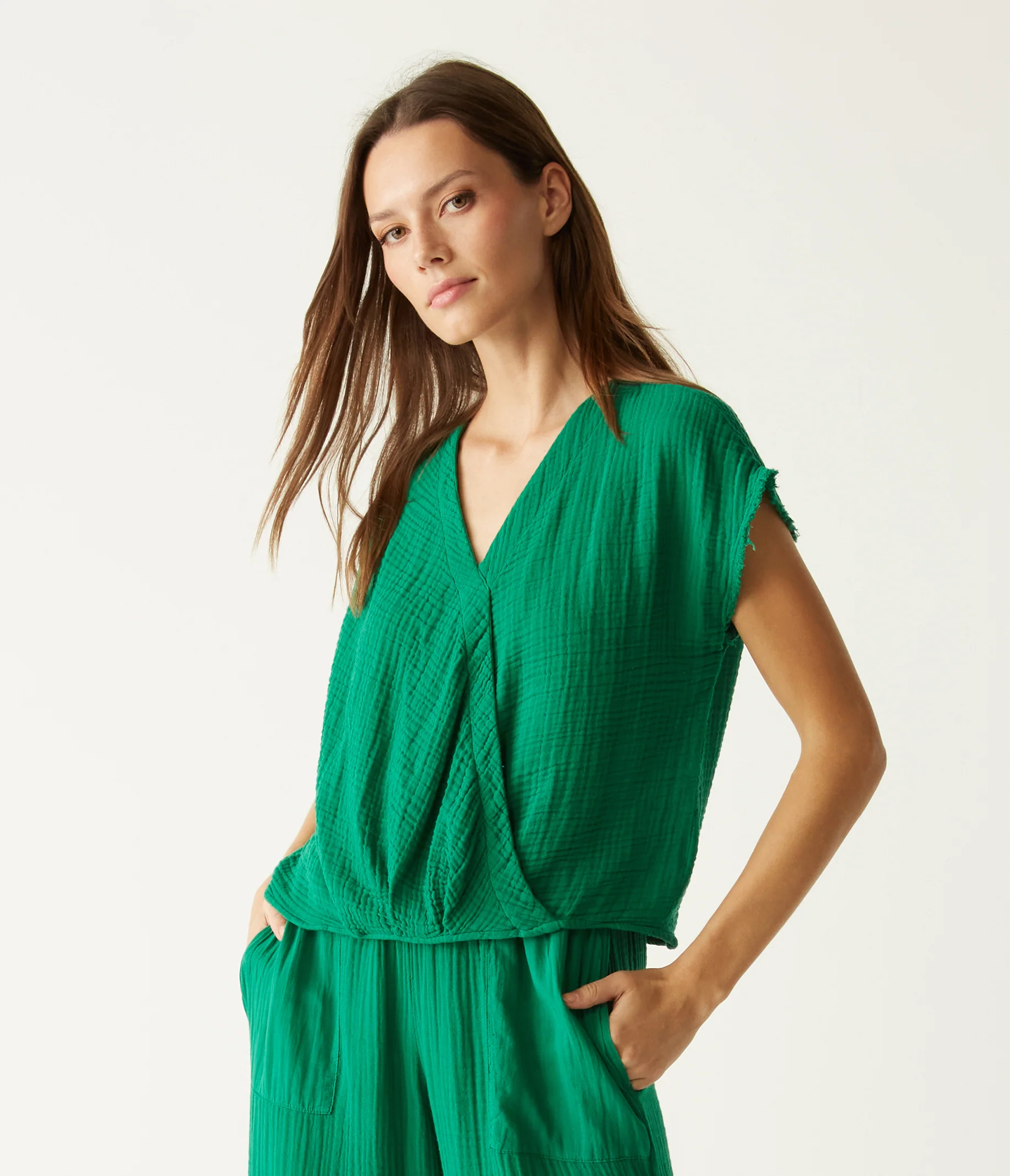 Evie Gauze Surplice Top - Image 62