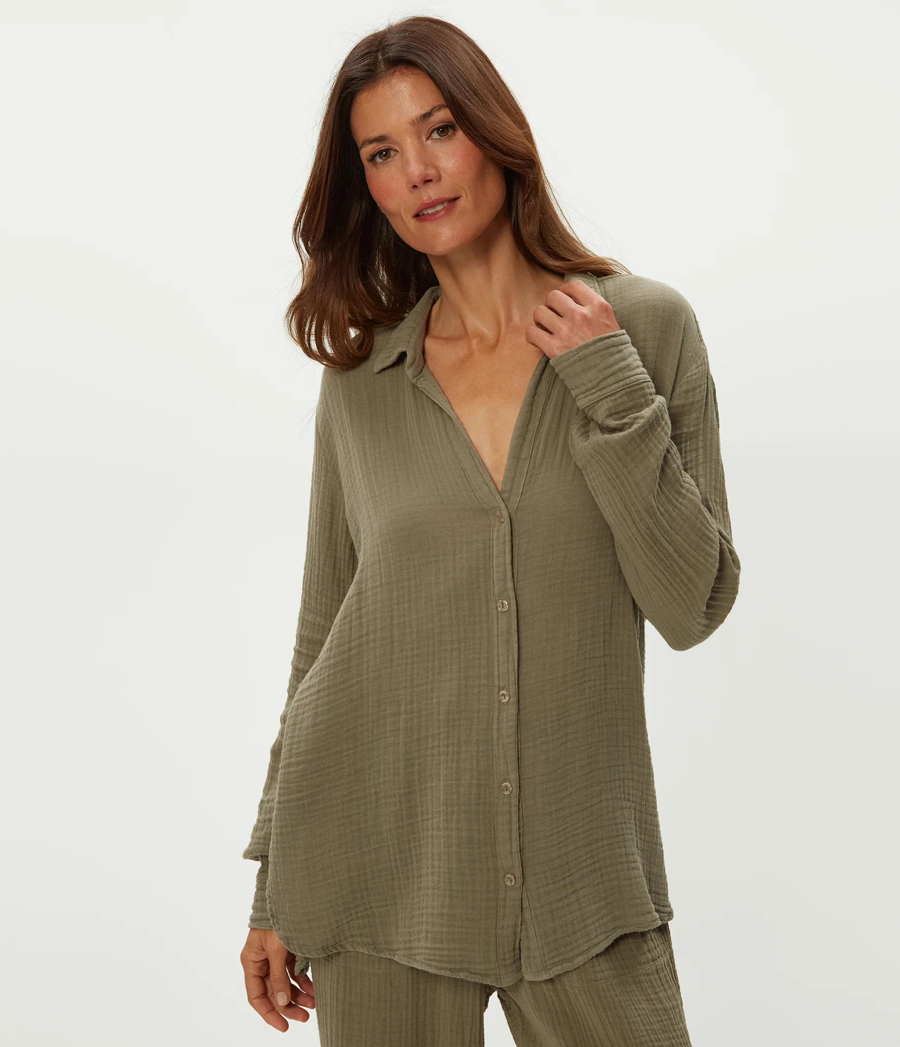 Leo Gauze Button Down Shirt - Image 10