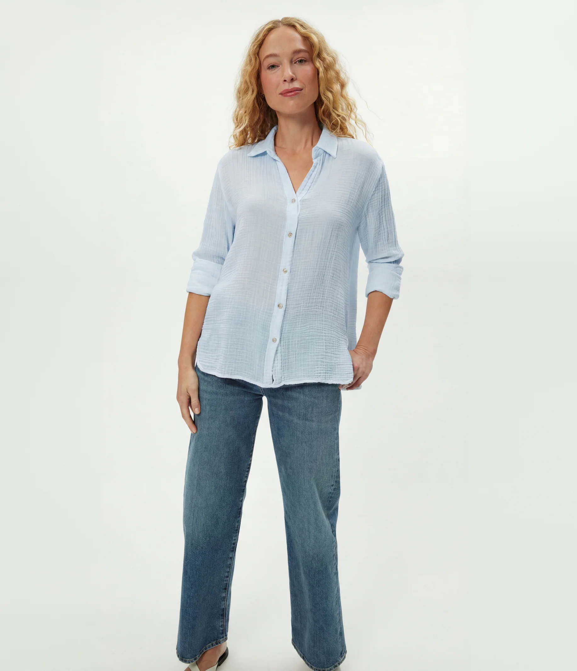 Leo Gauze Button Down Shirt - Image 101