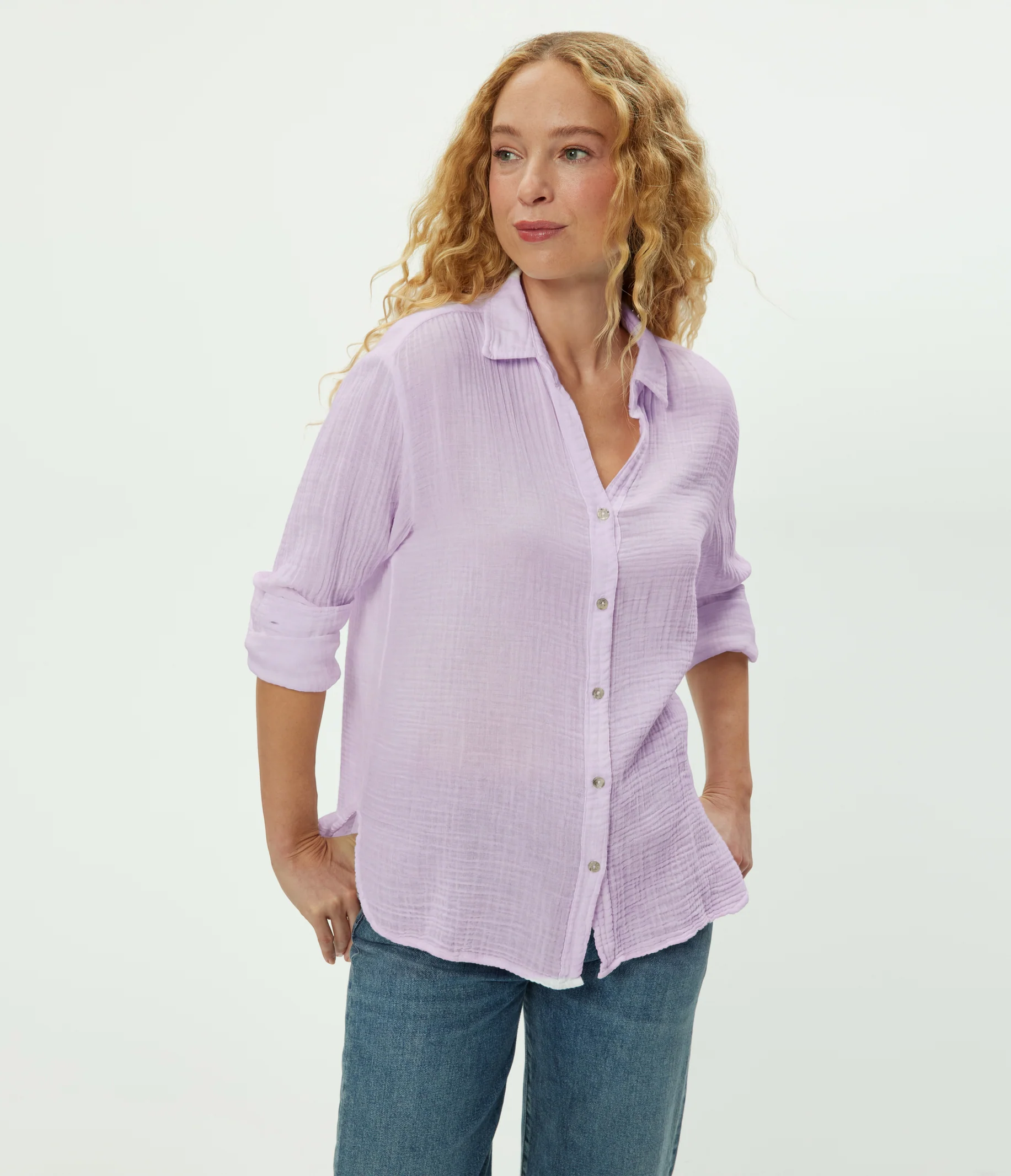 Leo Gauze Button Down Shirt - Image 103