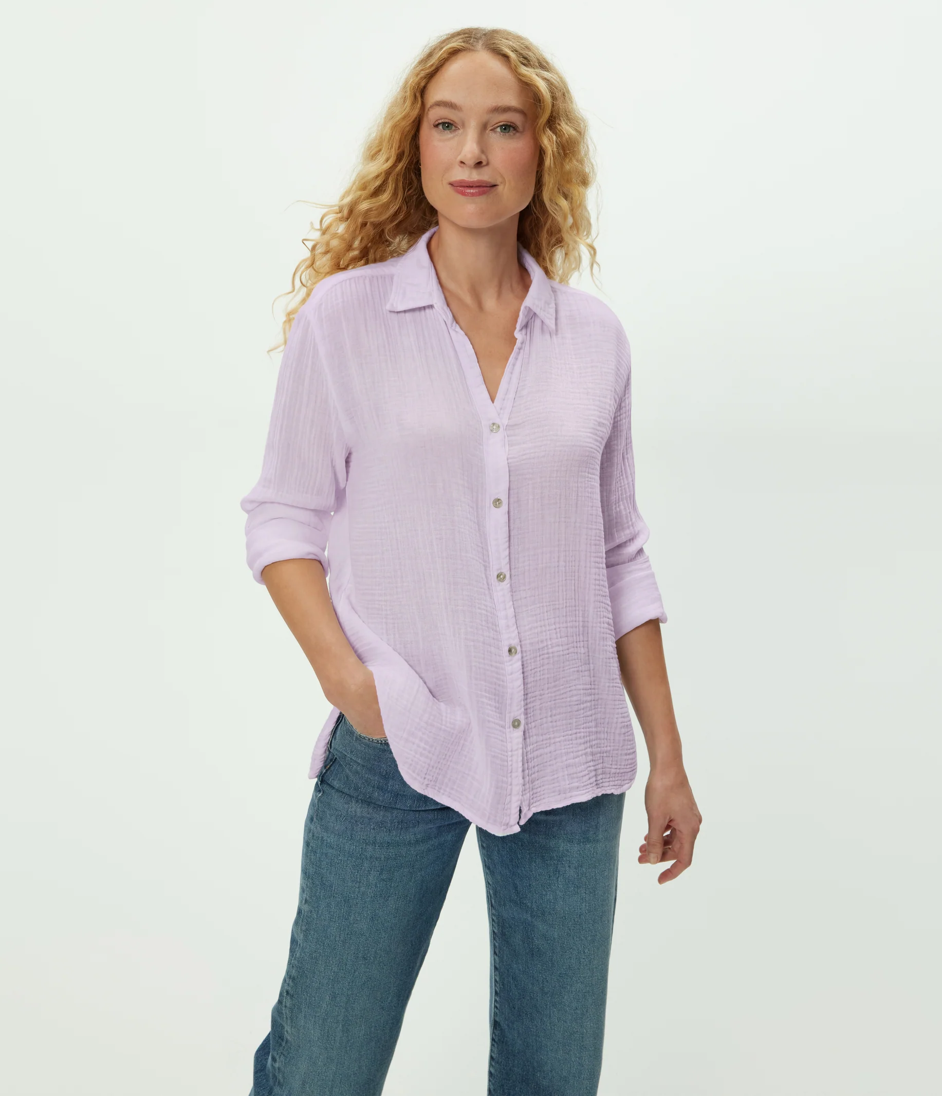 Leo Gauze Button Down Shirt - Image 106
