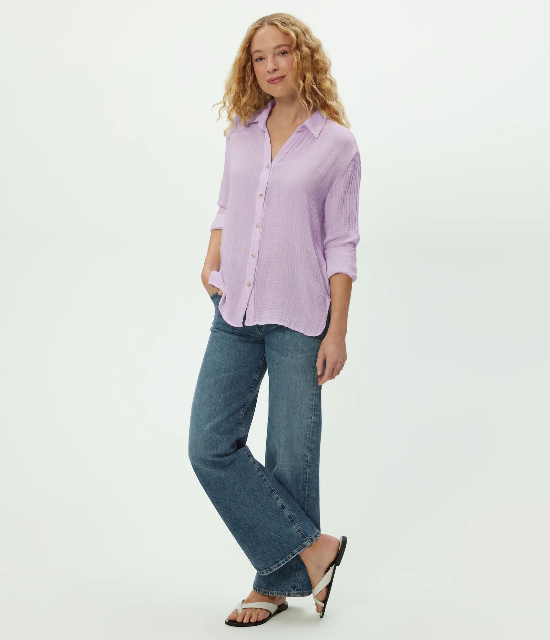 Leo Gauze Button Down Shirt - Image 107