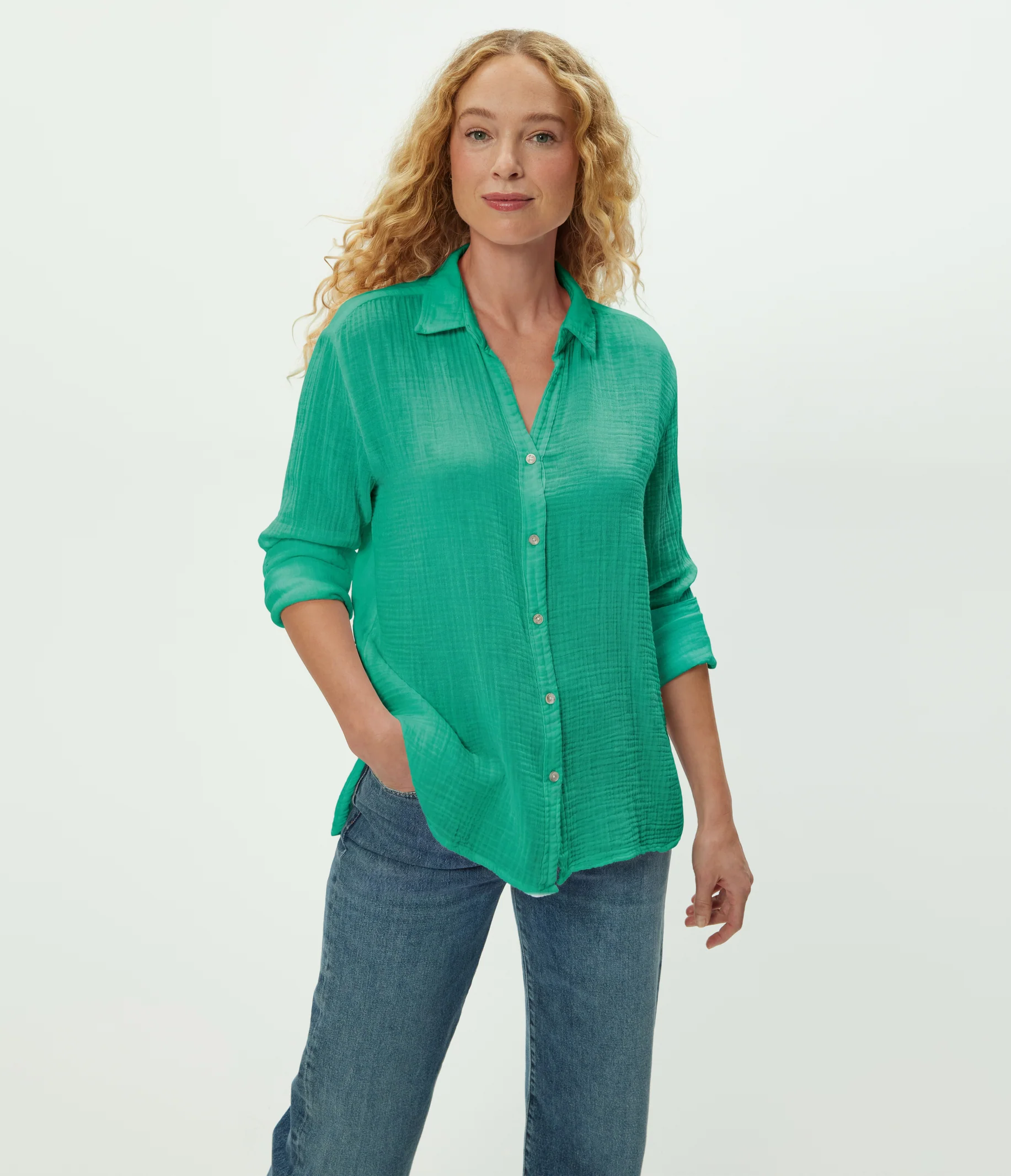 Leo Gauze Button Down Shirt - Image 108