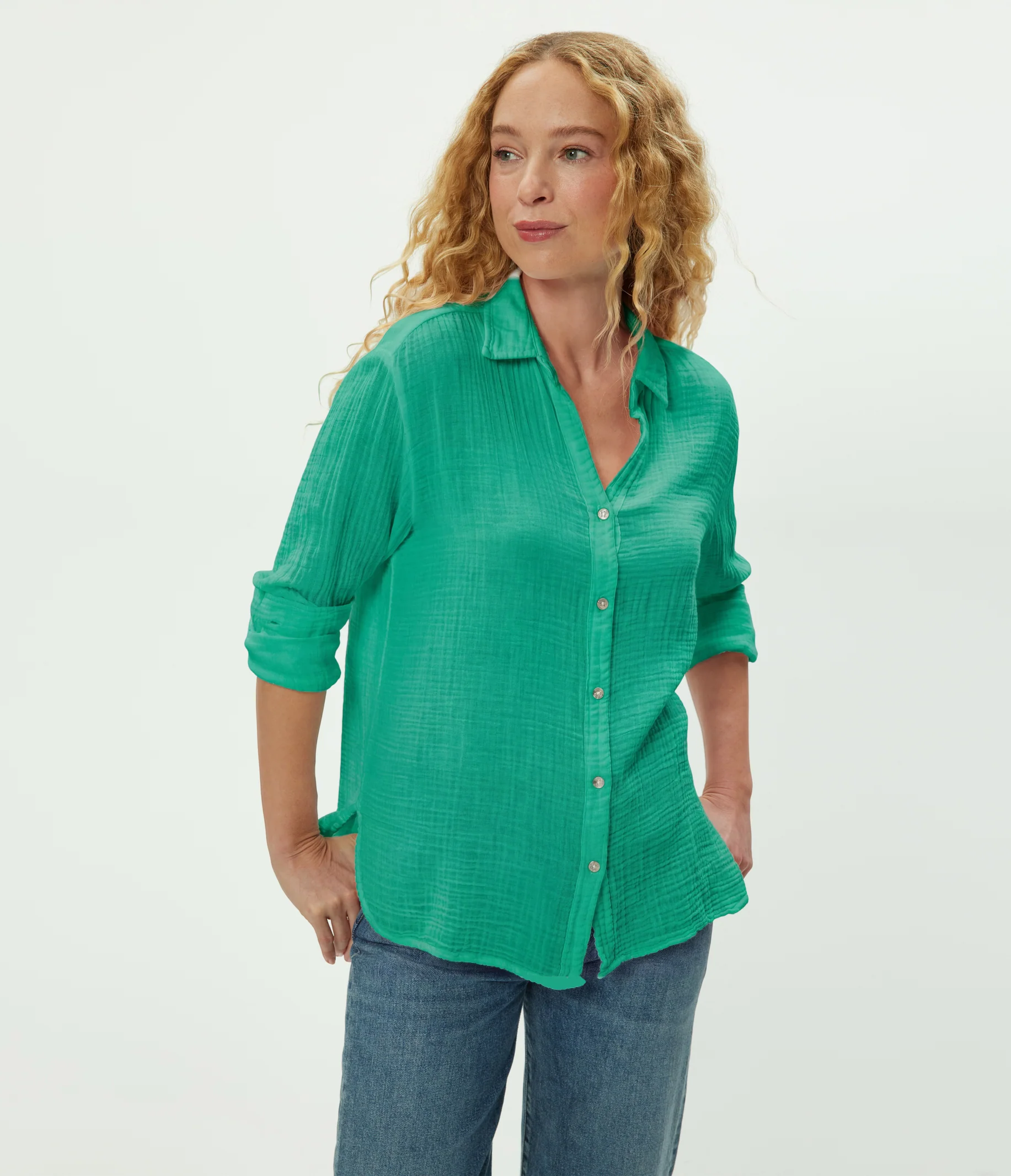 Leo Gauze Button Down Shirt - Image 110