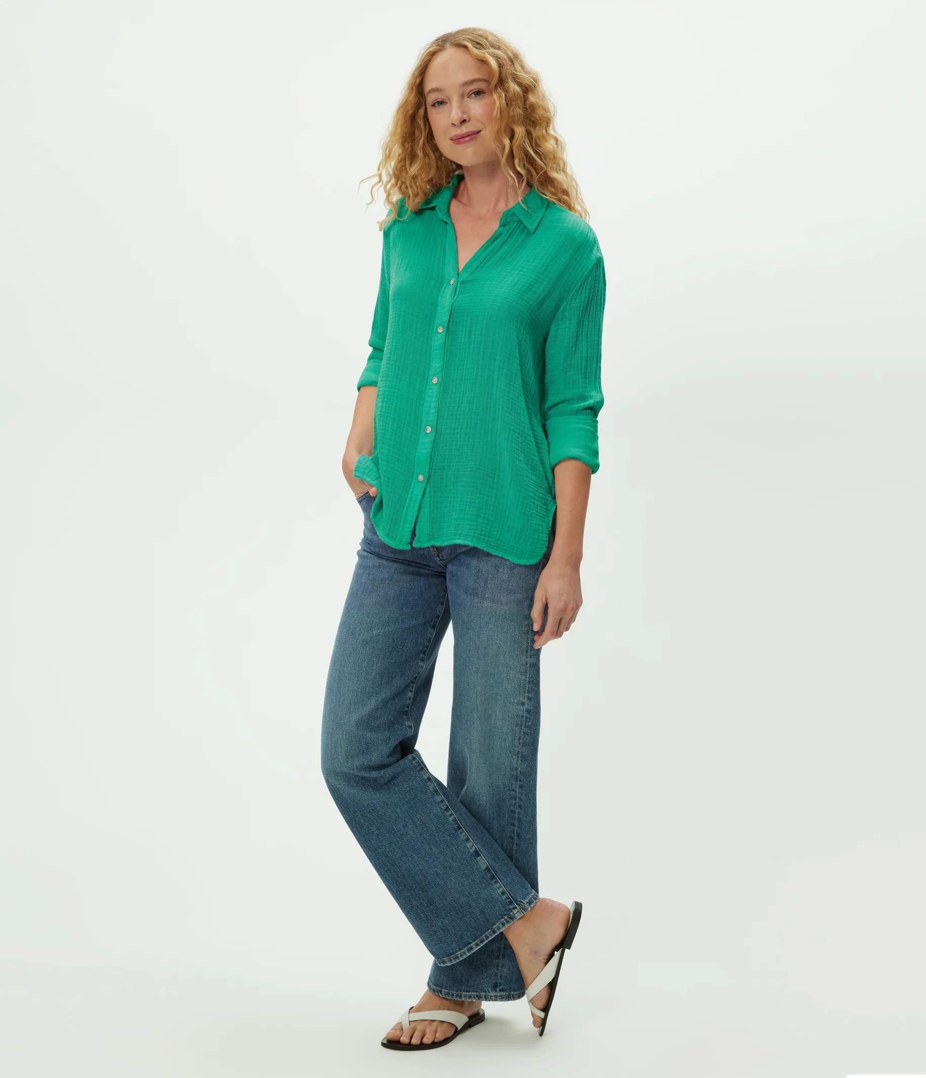 Leo Gauze Button Down Shirt - Image 111