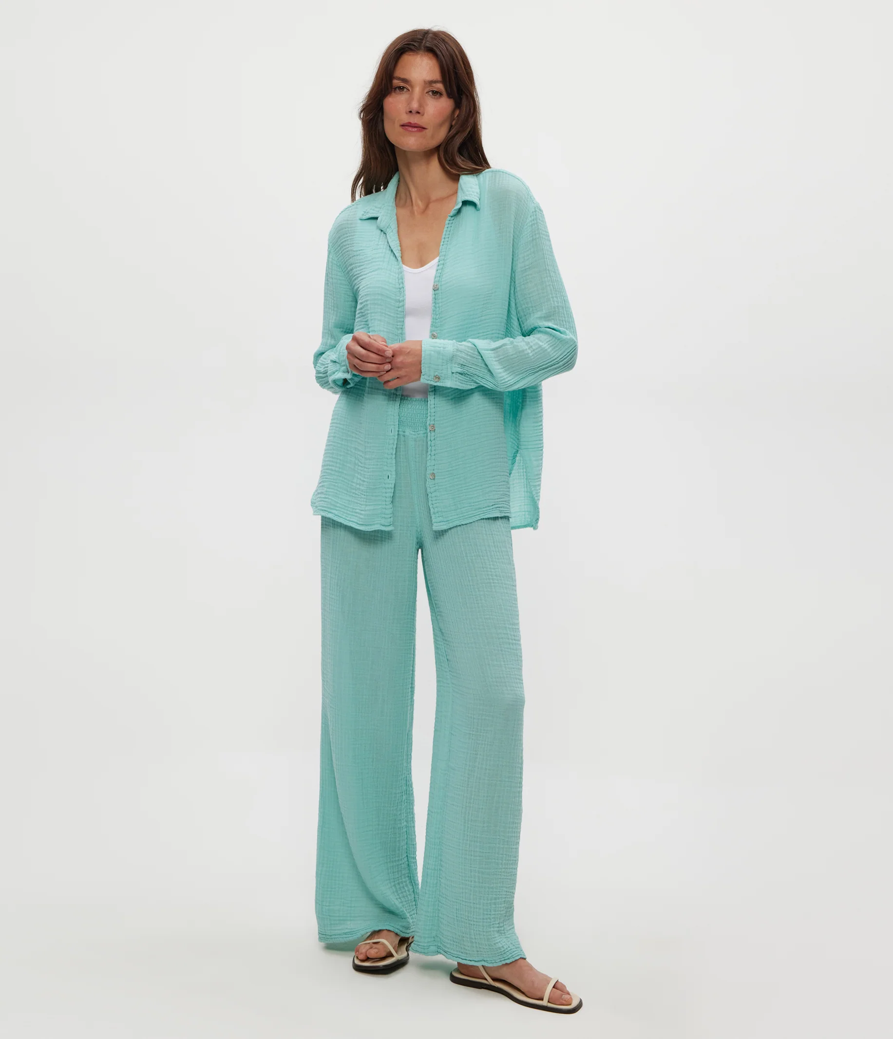 Leo Gauze Button Down Shirt - Image 22