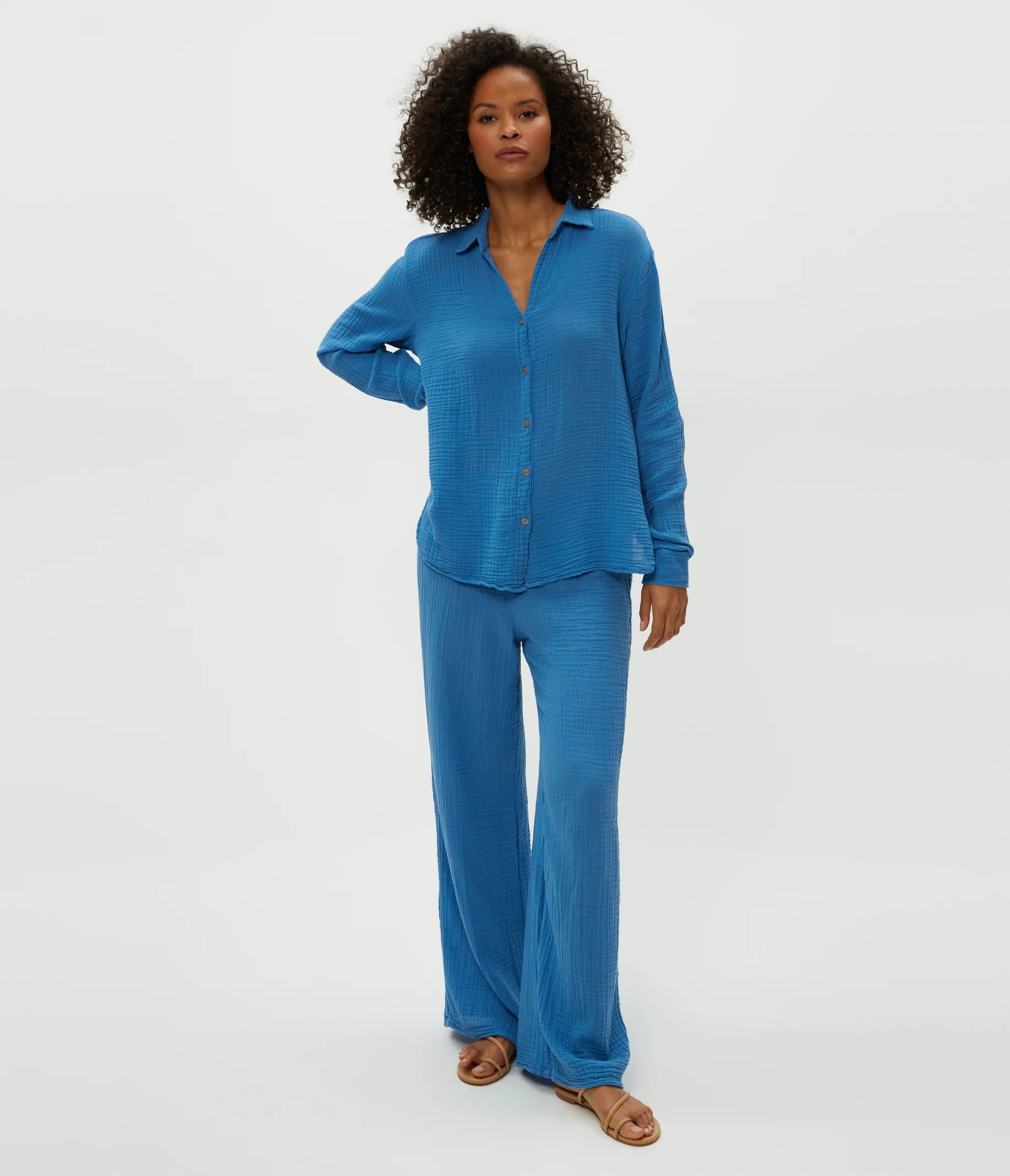 Leo Gauze Button Down Shirt - Image 28