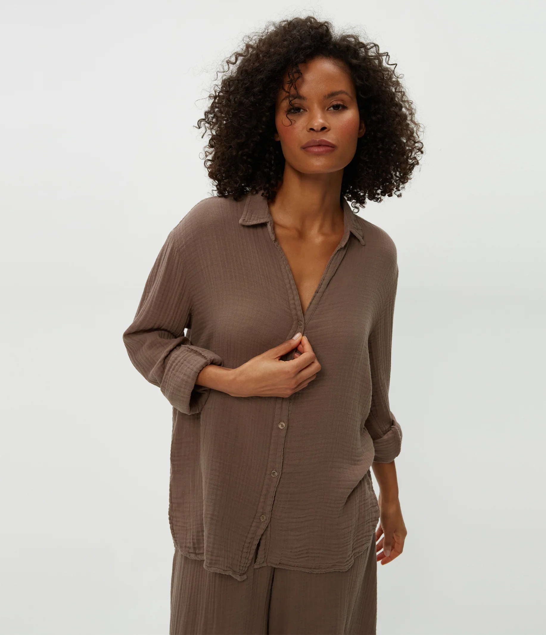 Leo Gauze Button Down Shirt - Image 38