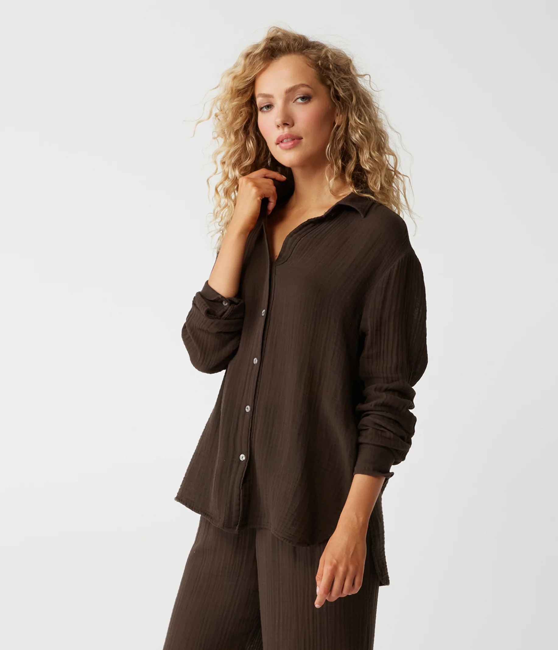 Leo Gauze Button Down Shirt - Image 44