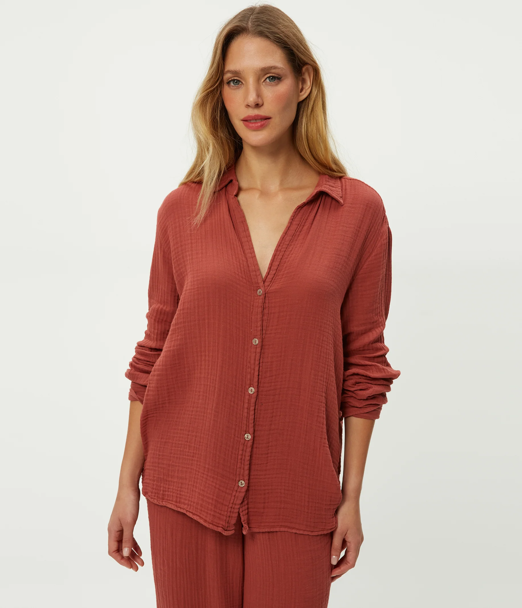 Leo Gauze Button Down Shirt - Image 58