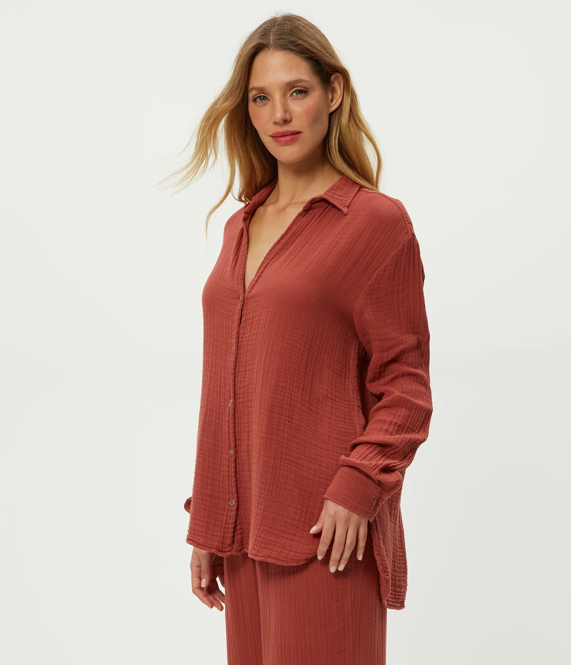 Leo Gauze Button Down Shirt - Image 60