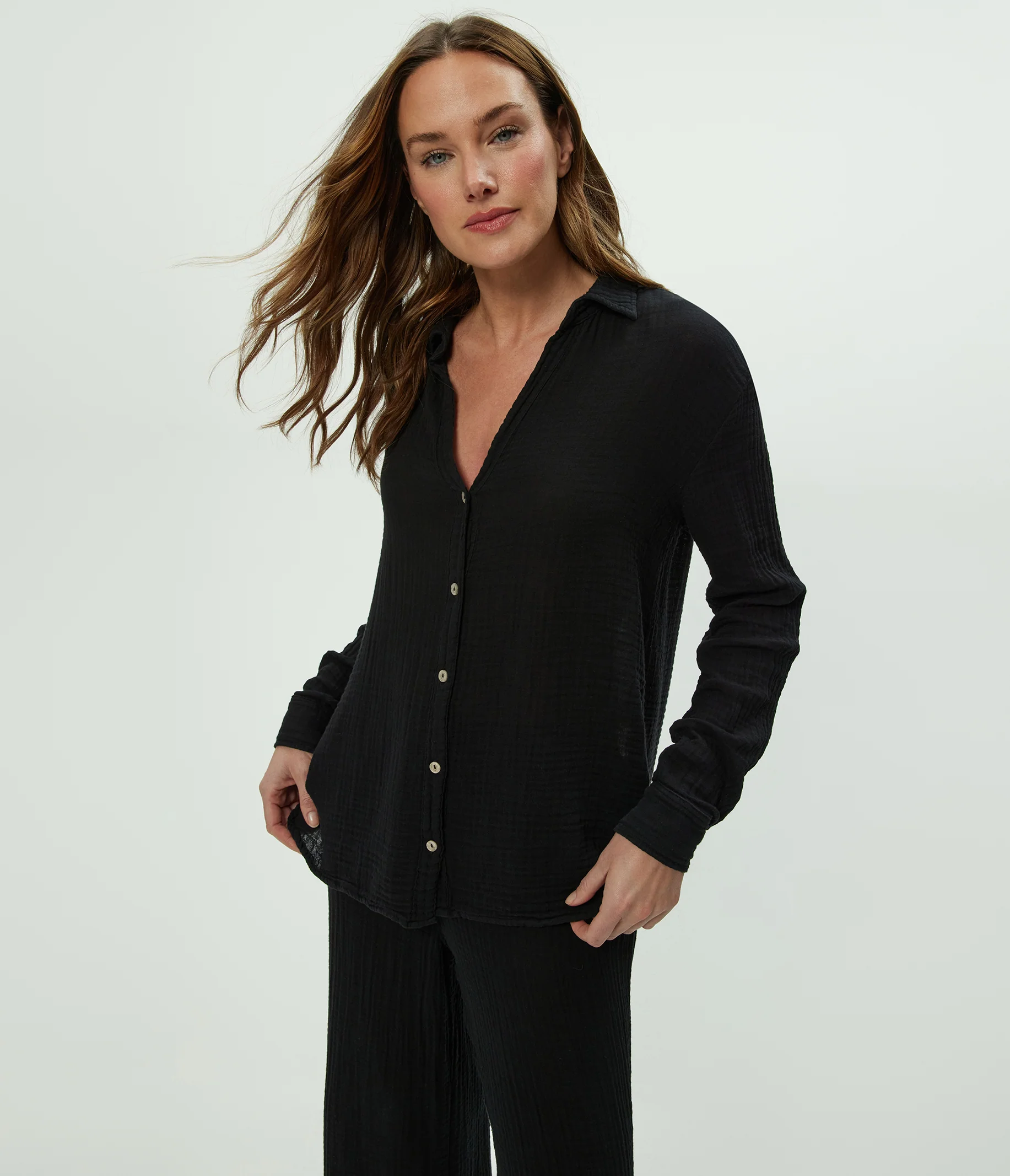 Leo Gauze Button Down Shirt - Image 68