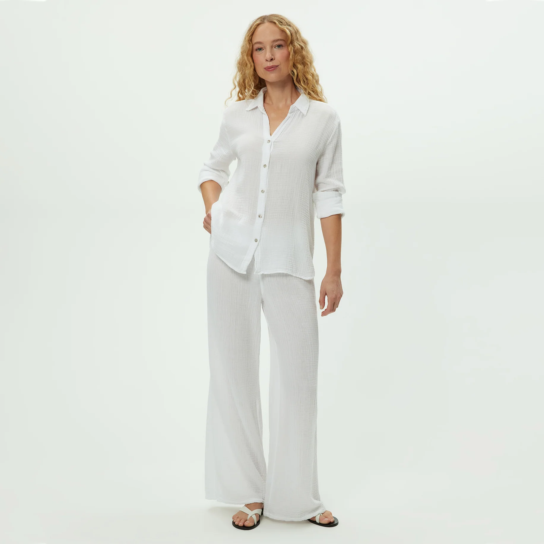 Leo Gauze Button Down Shirt - Image 70