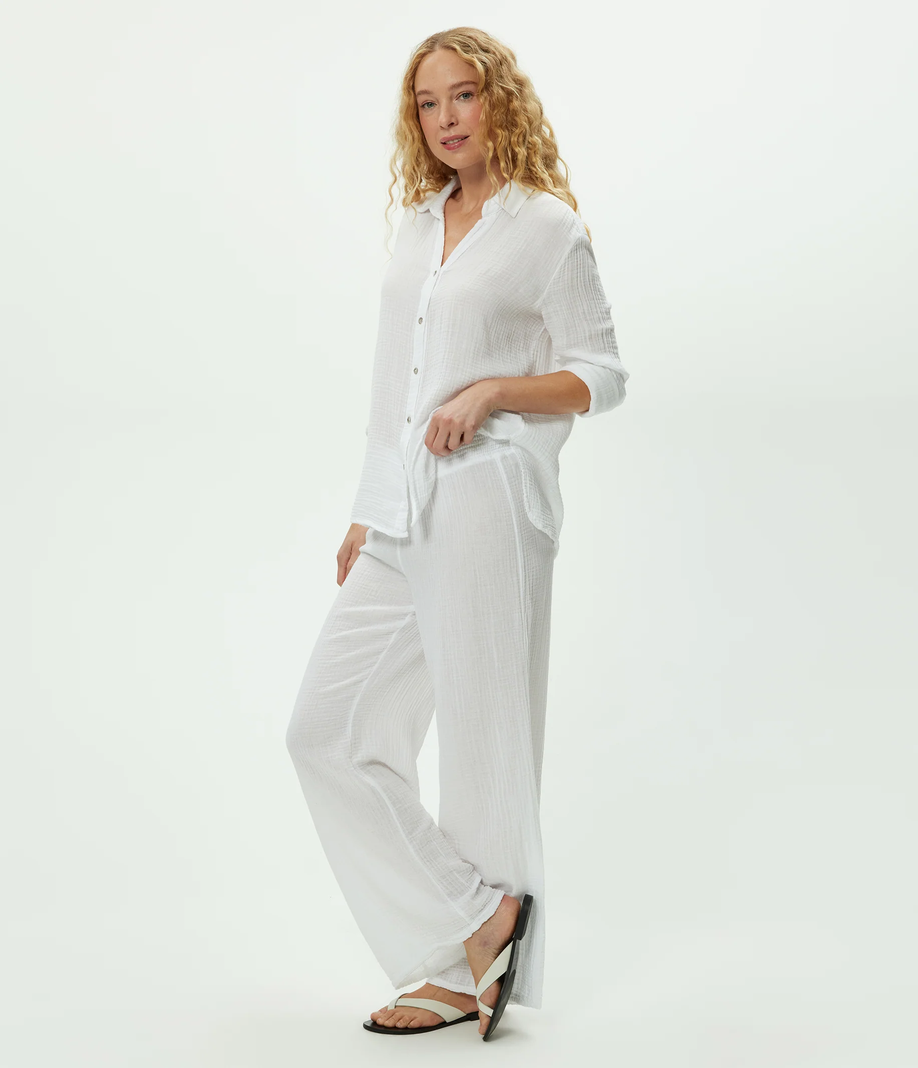 Leo Gauze Button Down Shirt - Image 72