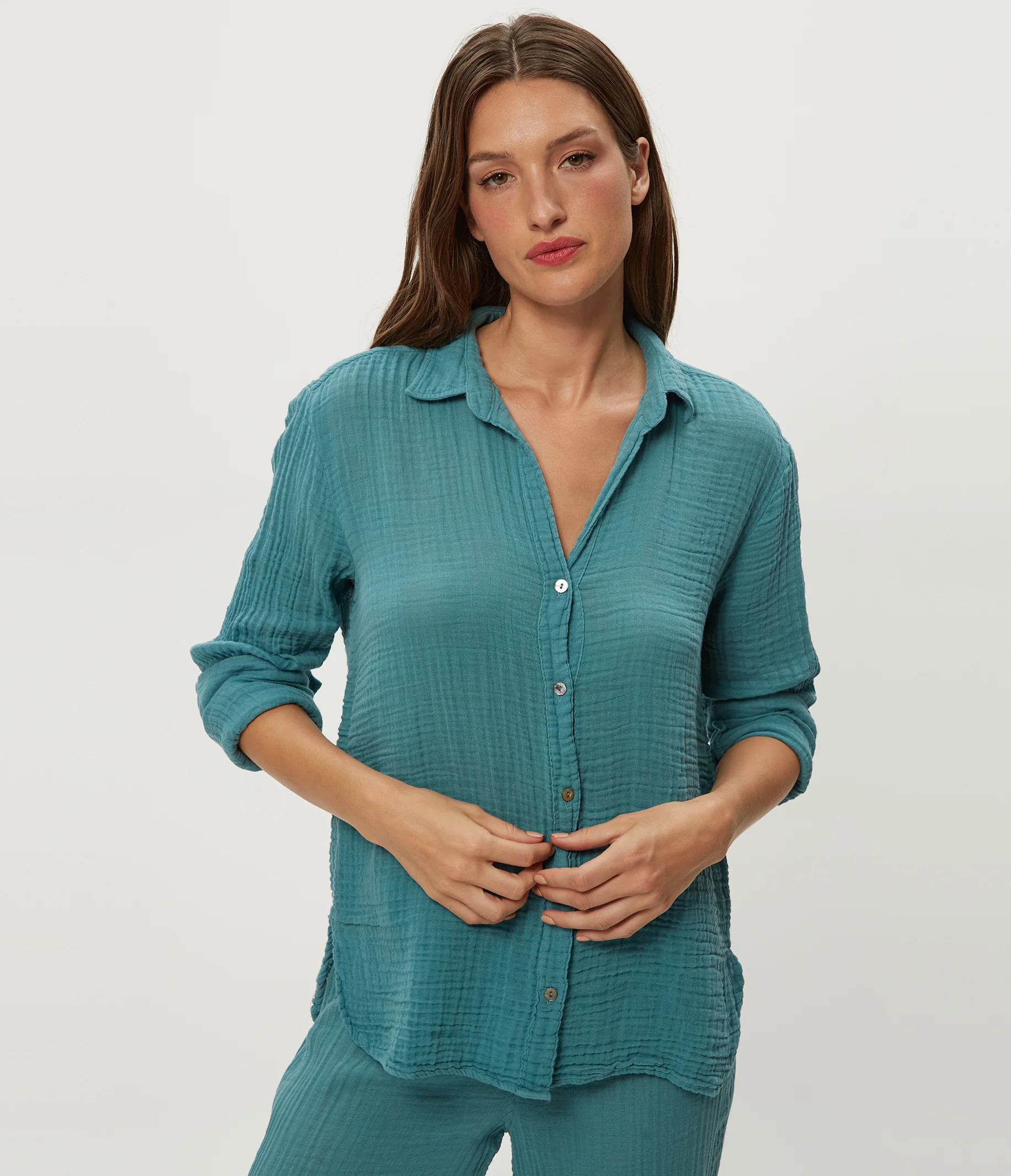 Leo Gauze Button Down Shirt - Image 74
