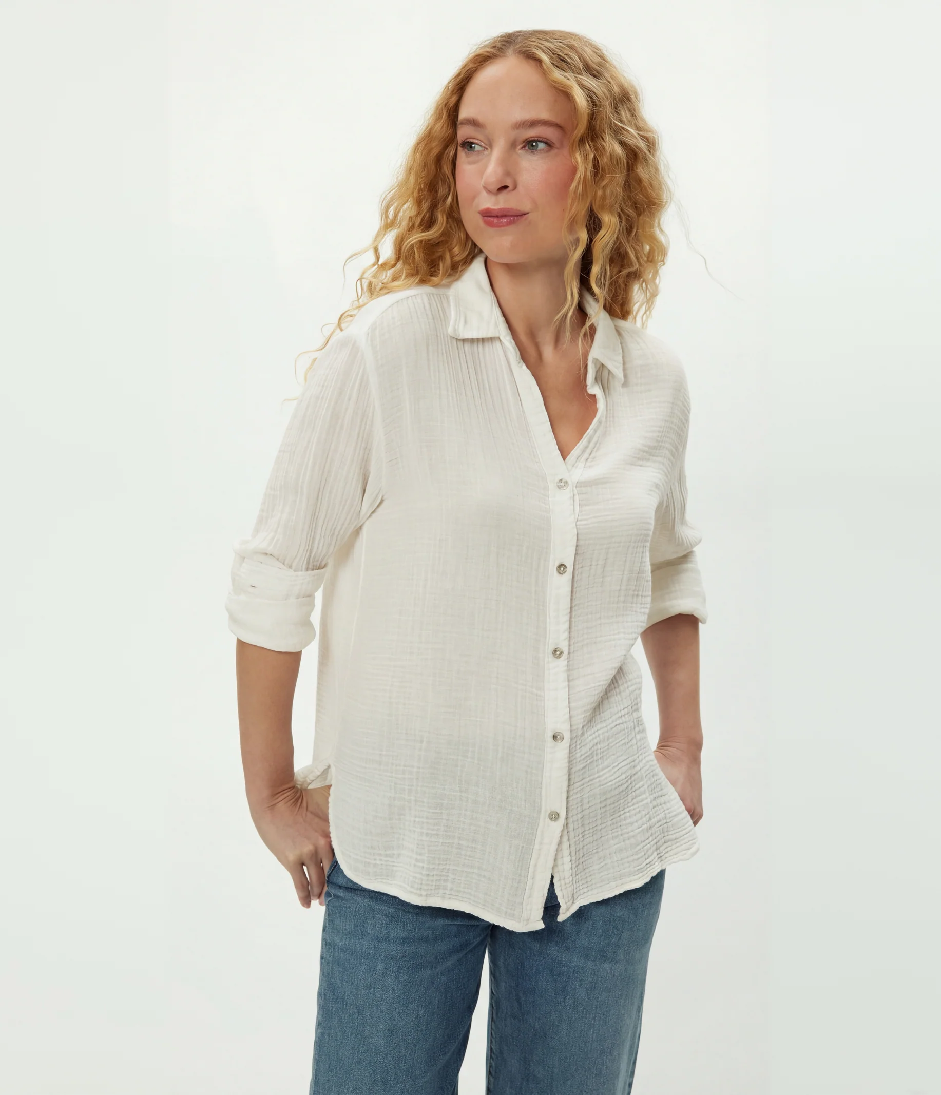Leo Gauze Button Down Shirt - Image 78