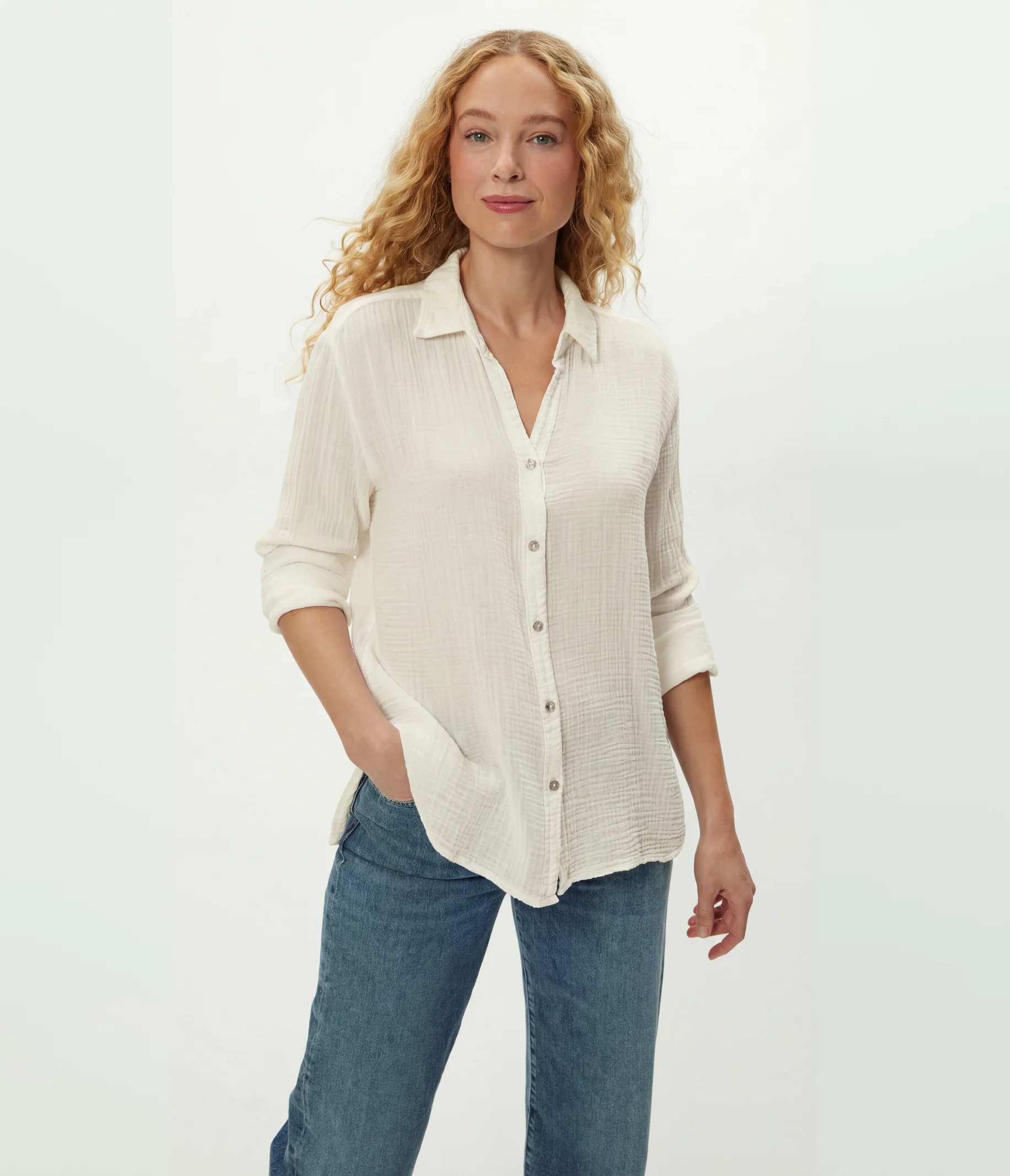 Leo Gauze Button Down Shirt - Image 80