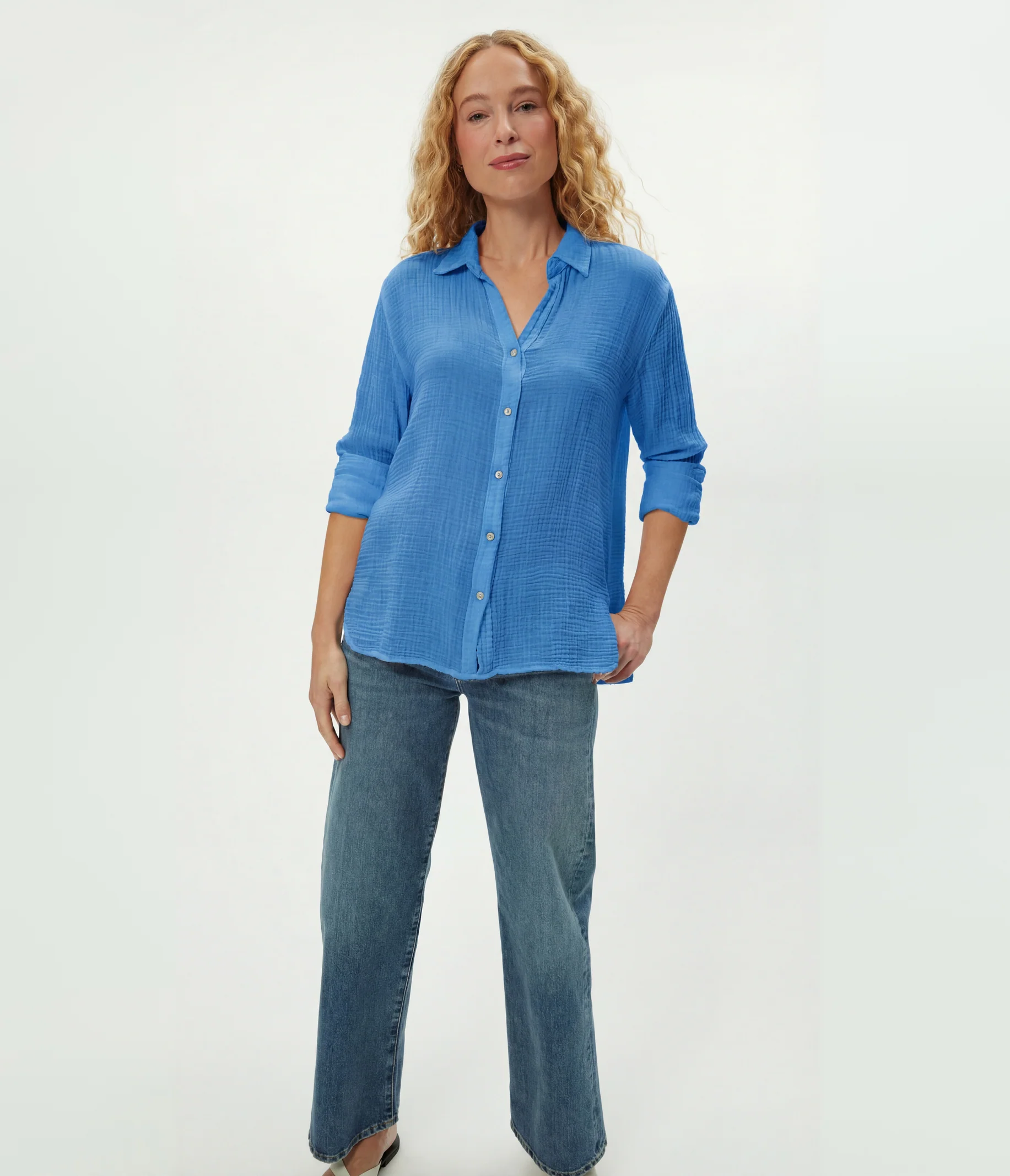 Leo Gauze Button Down Shirt - Image 85