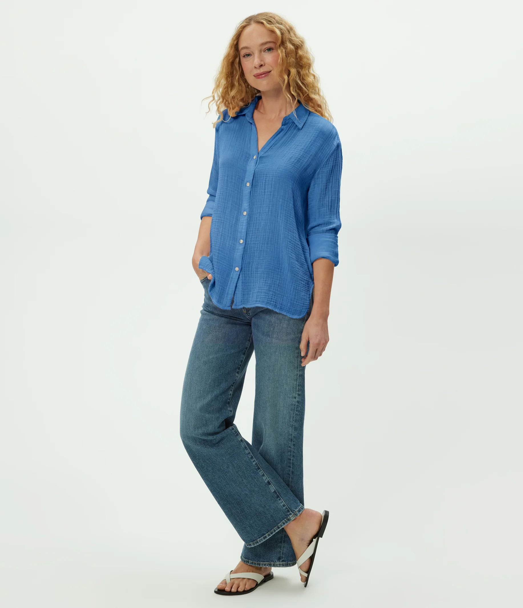 Leo Gauze Button Down Shirt - Image 87