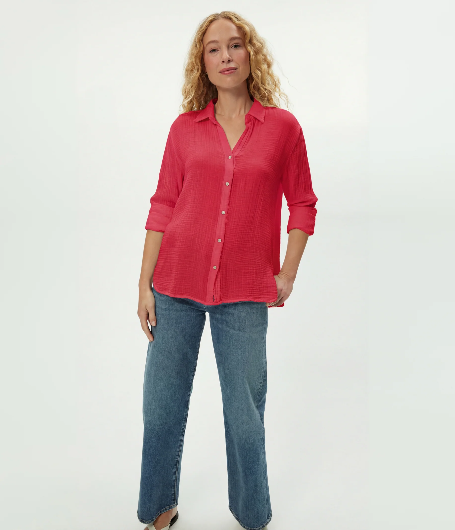 Leo Gauze Button Down Shirt - Image 89