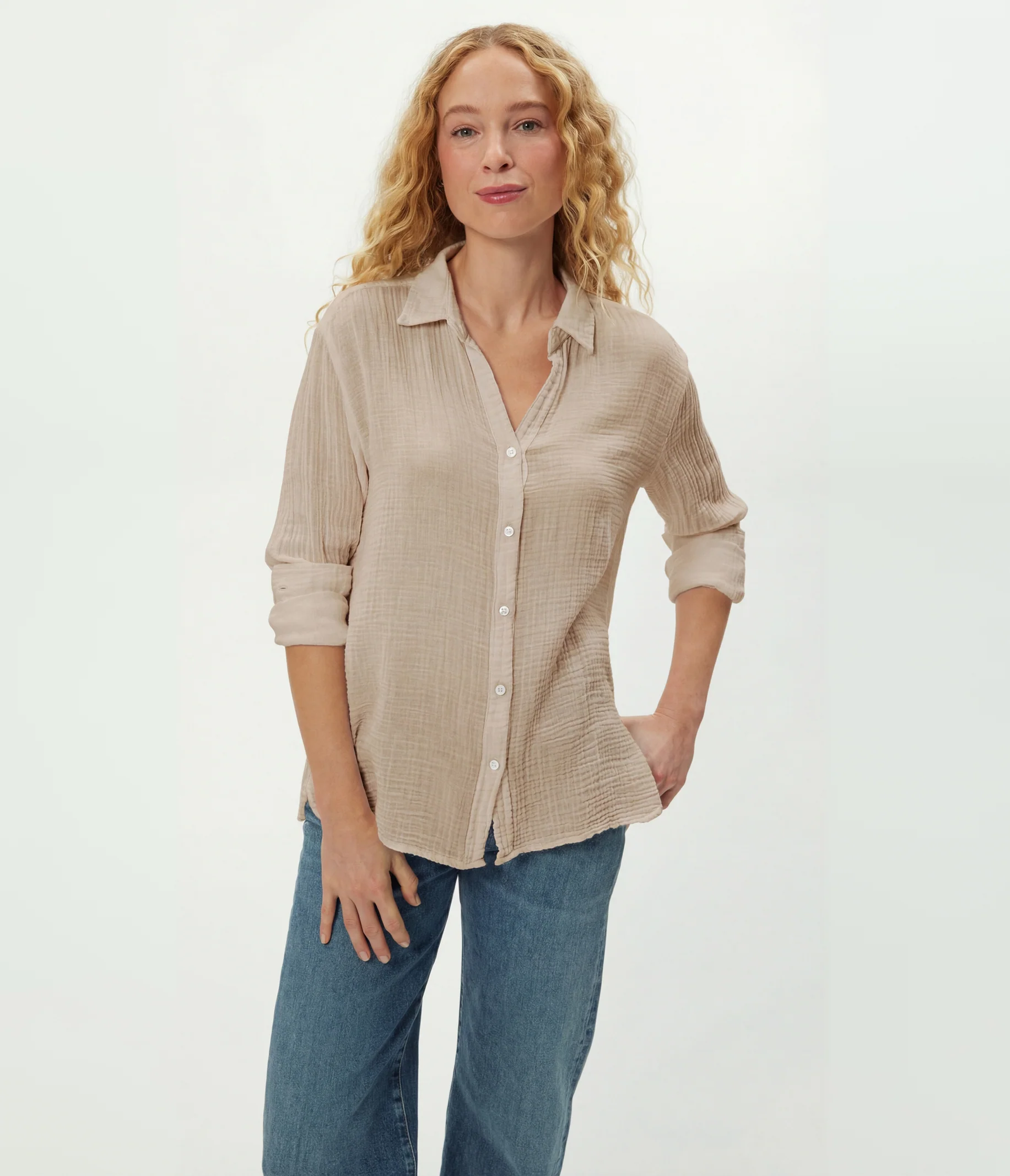 Leo Gauze Button Down Shirt - Image 93