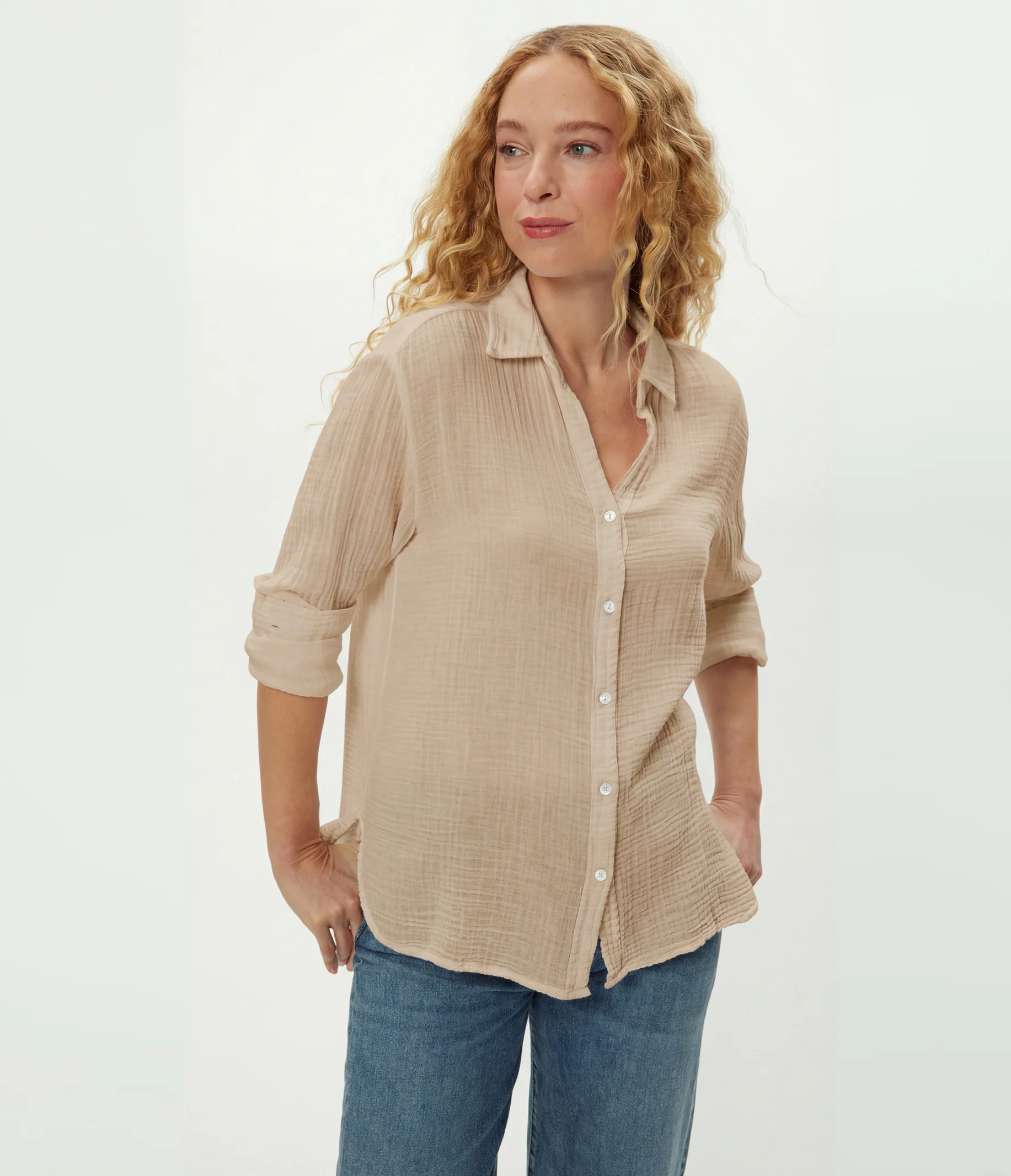 Leo Gauze Button Down Shirt - Image 94