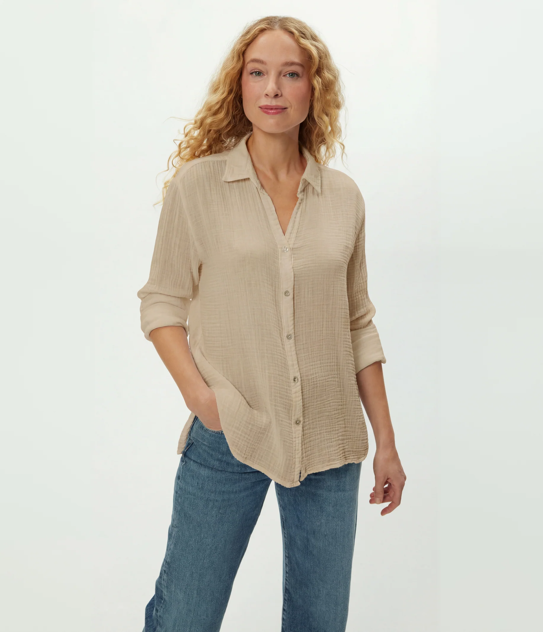 Leo Gauze Button Down Shirt - Image 95