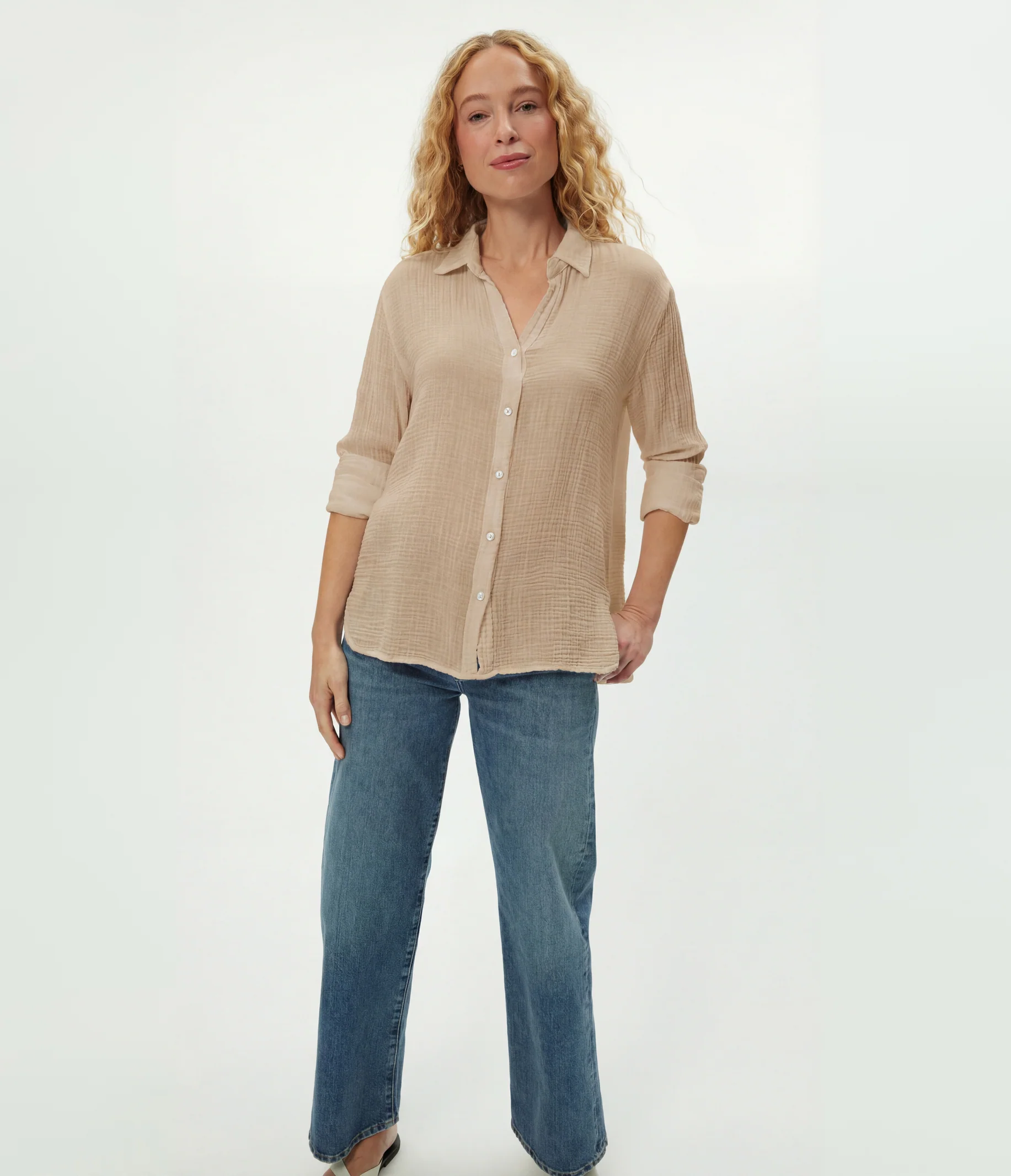 Leo Gauze Button Down Shirt - Image 96