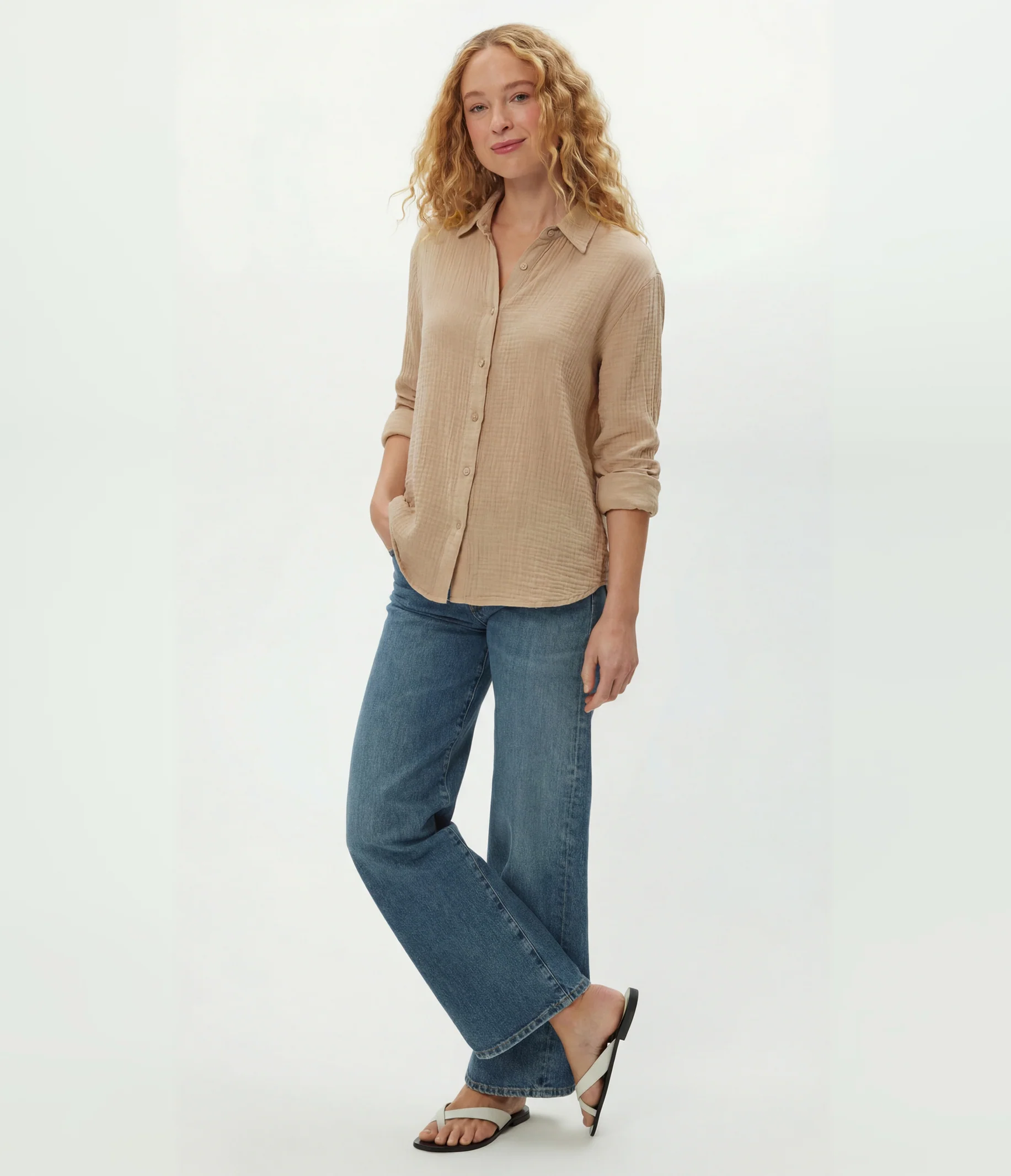 Leo Gauze Button Down Shirt - Image 97