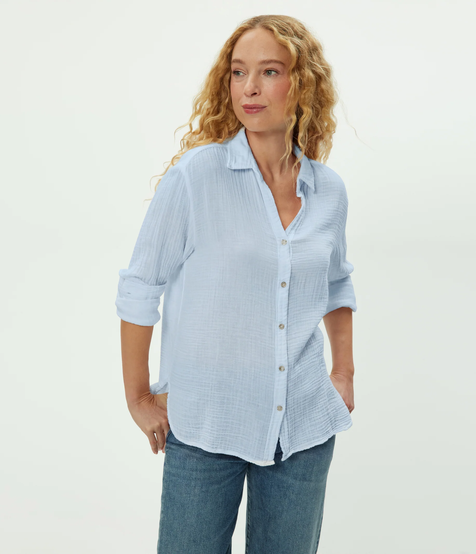 Leo Gauze Button Down Shirt - Image 98
