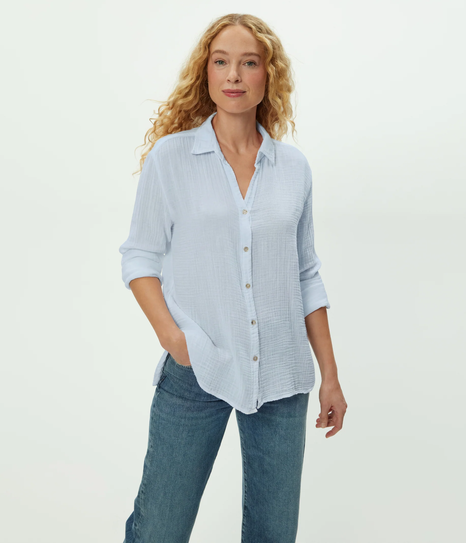 Leo Gauze Button Down Shirt - Image 99
