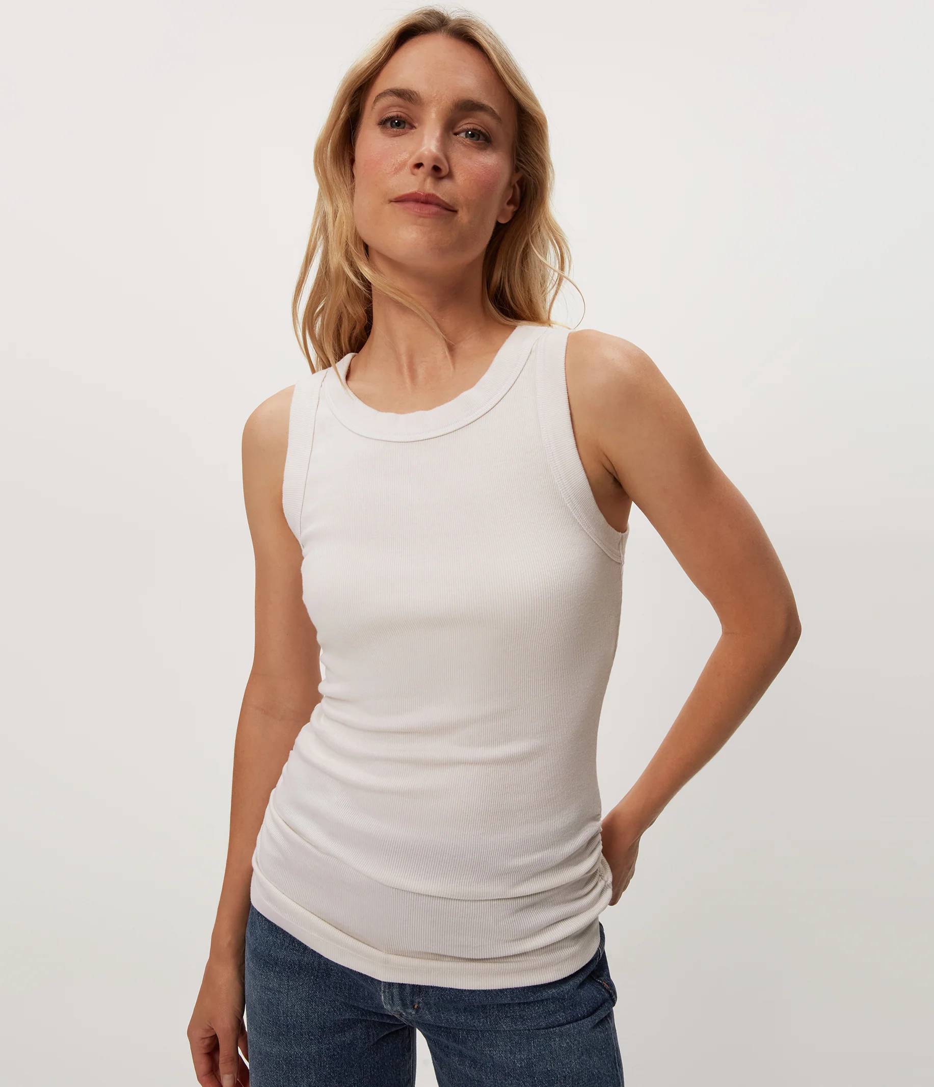 Halley Ribbed Tank with Ruching - Image 22