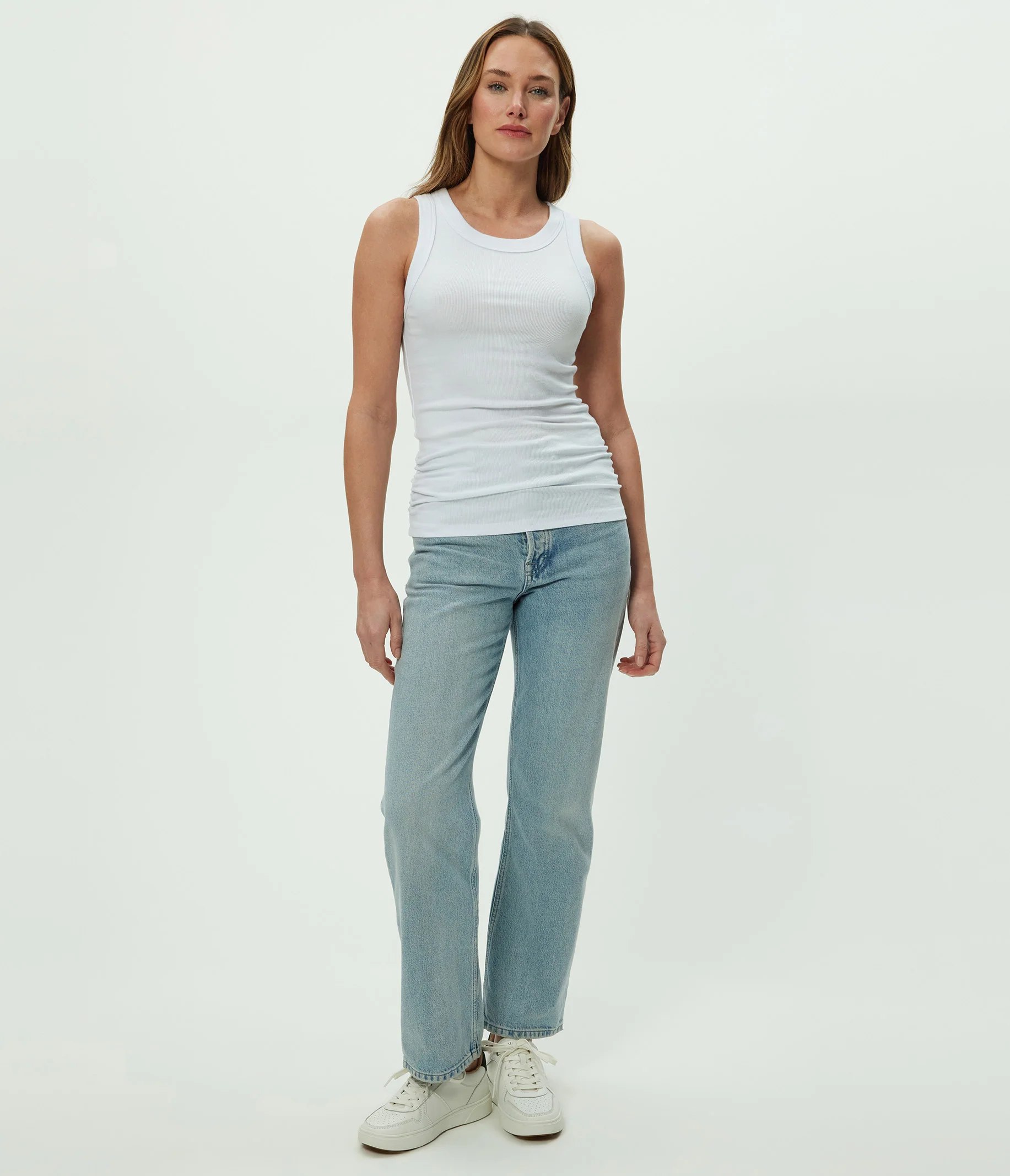 Halley Ribbed Tank with Ruching - Image 3