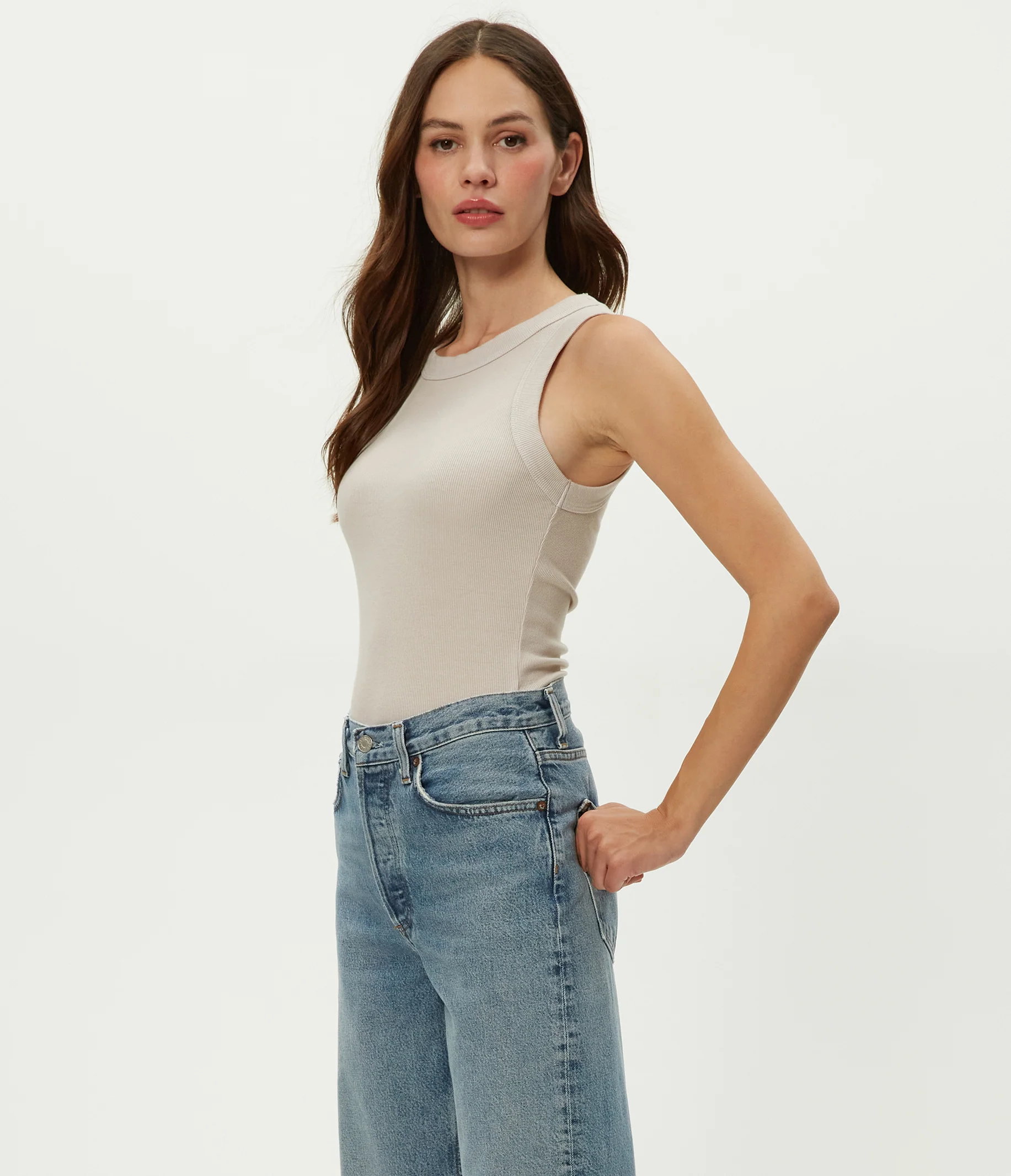 Halley Ribbed Tank with Ruching - Image 70