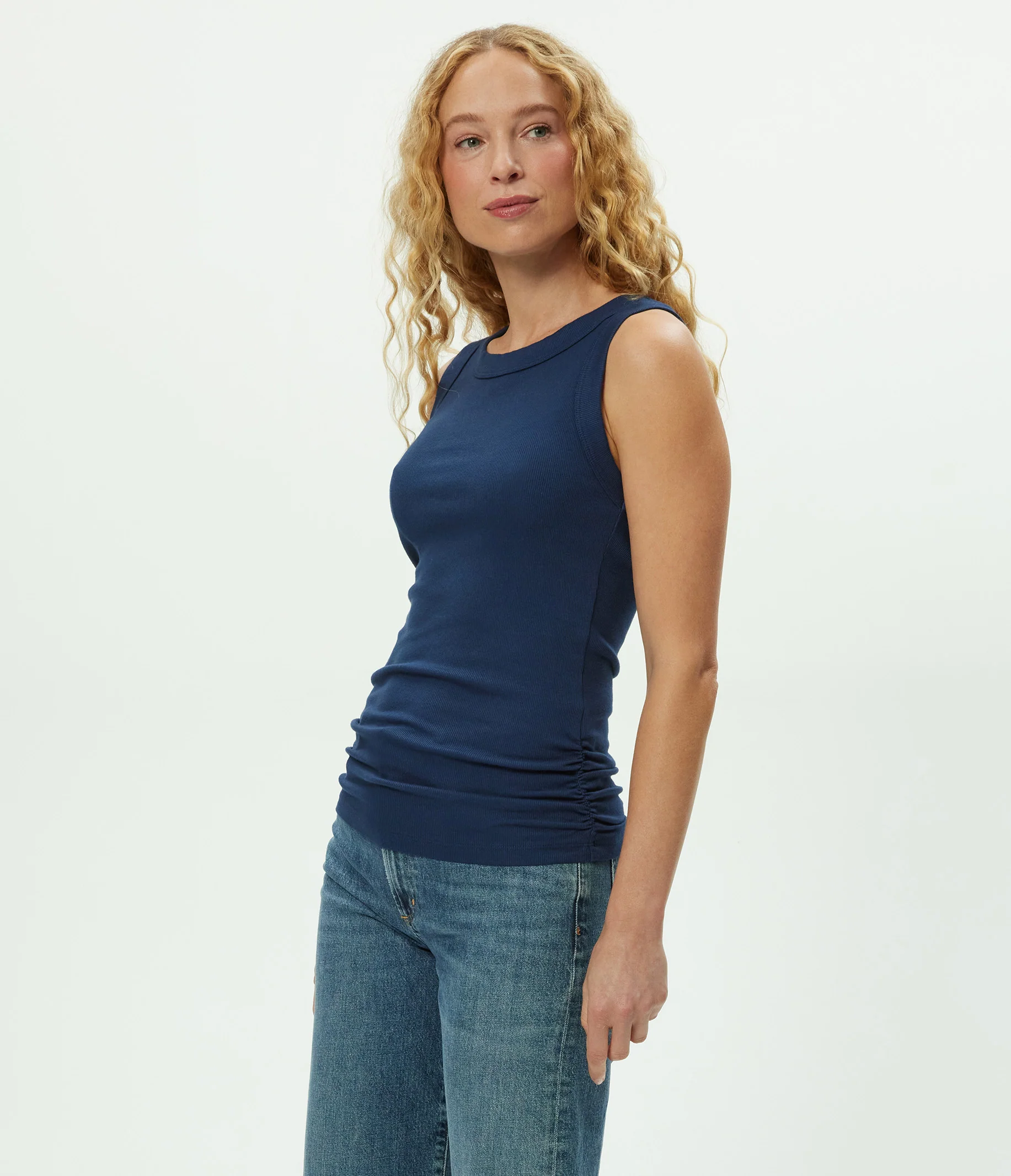 Halley Ribbed Tank with Ruching - Image 90