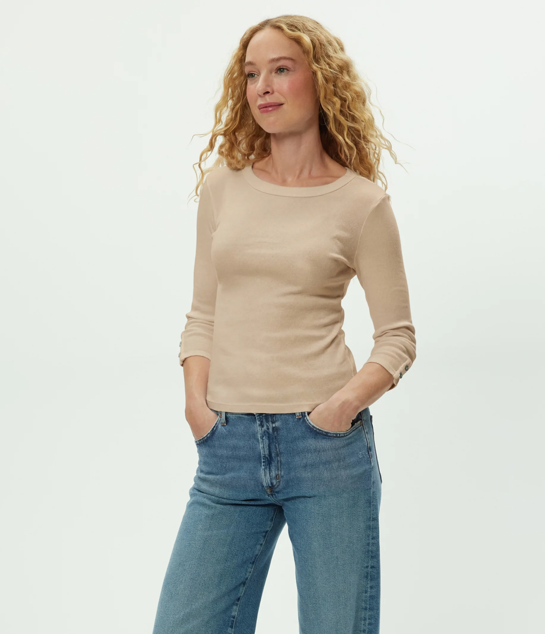 Joyce 3/4 Button Sleeve Tee - Image 10