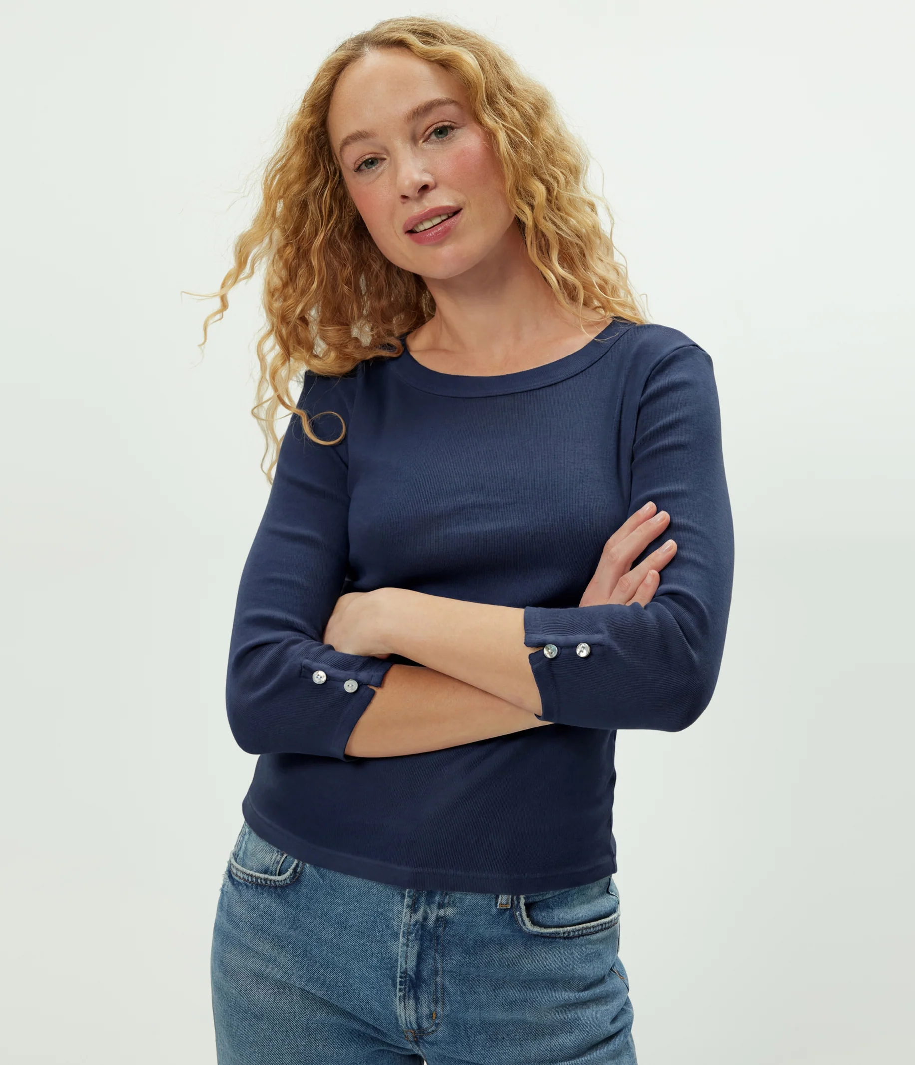 Joyce 3/4 Button Sleeve Tee - Image 12