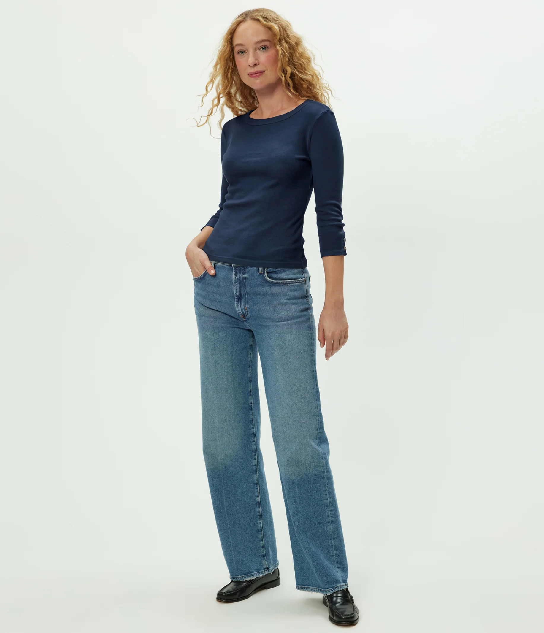 Joyce 3/4 Button Sleeve Tee - Image 13