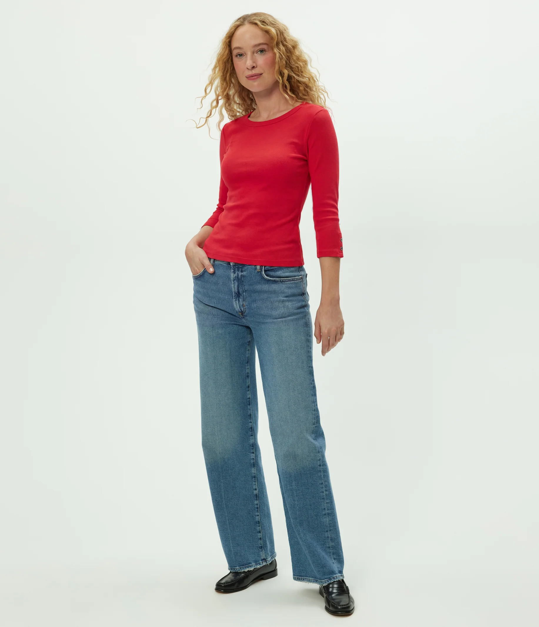 Joyce 3/4 Button Sleeve Tee - Image 16