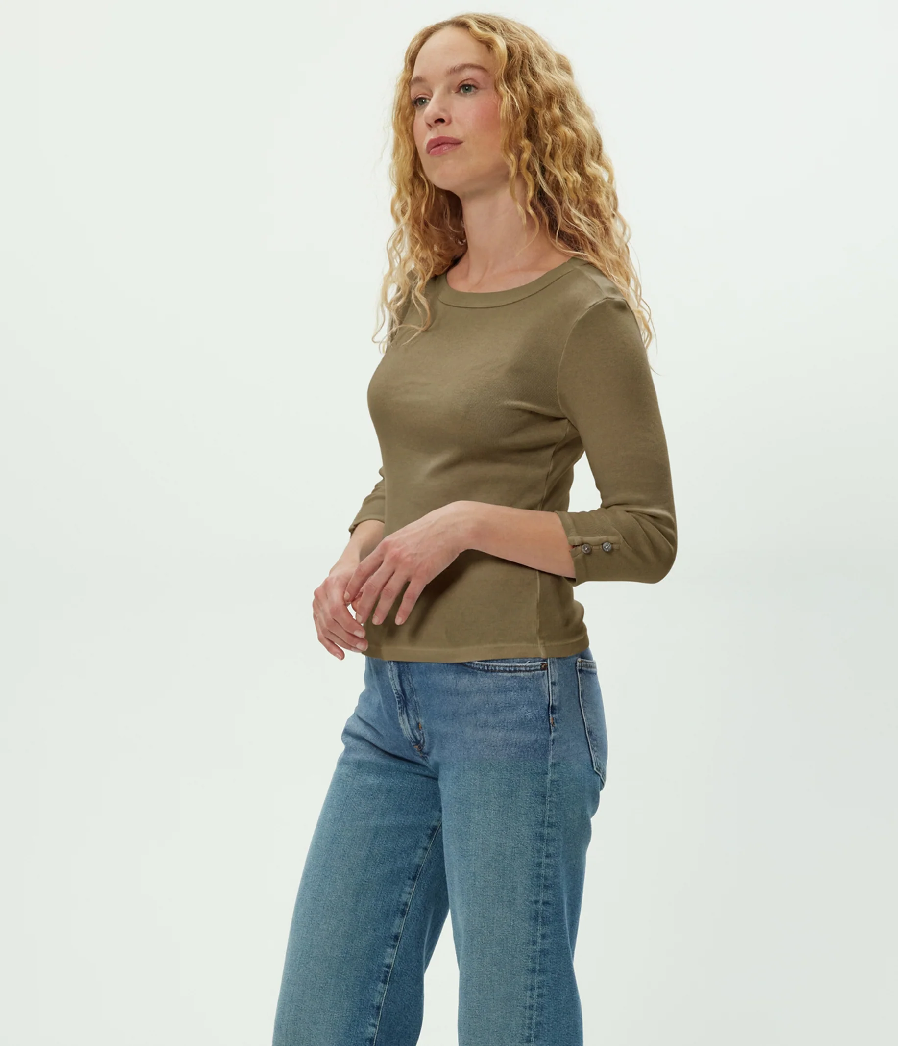 Joyce 3/4 Button Sleeve Tee - Image 3