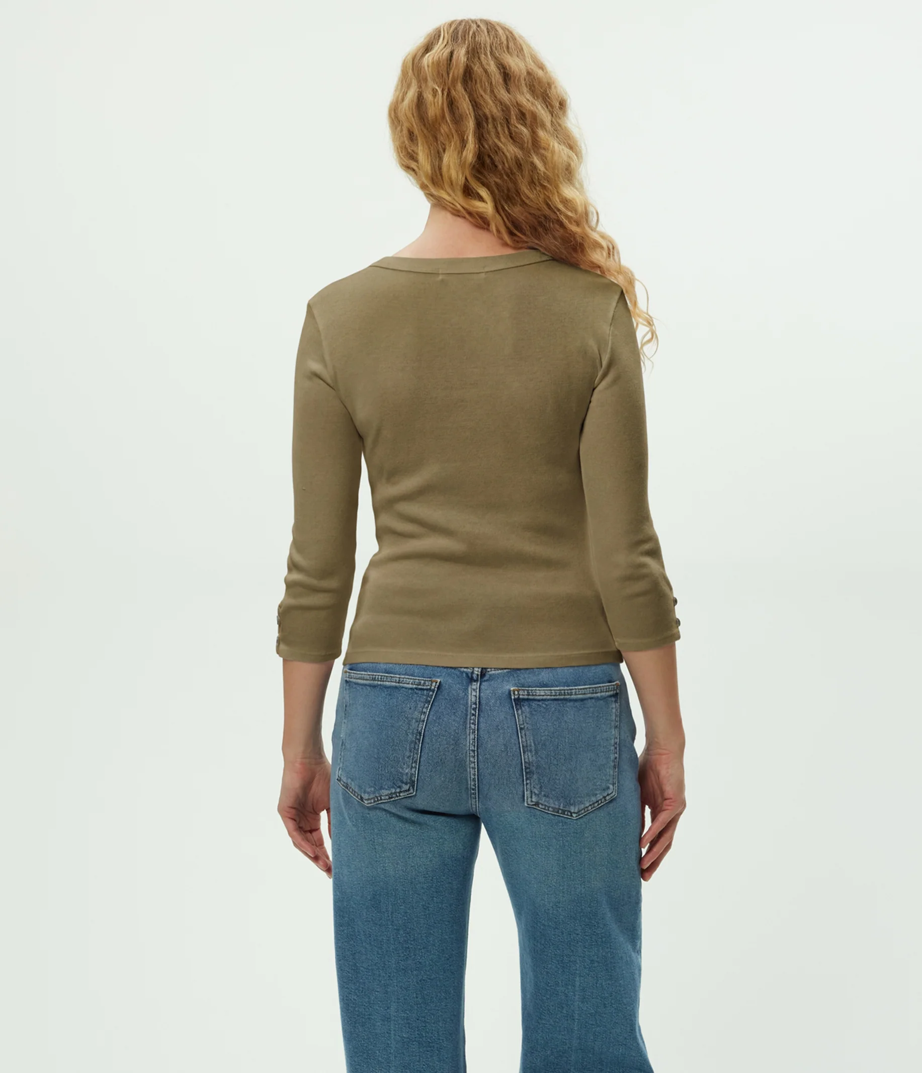 Joyce 3/4 Button Sleeve Tee - Image 4