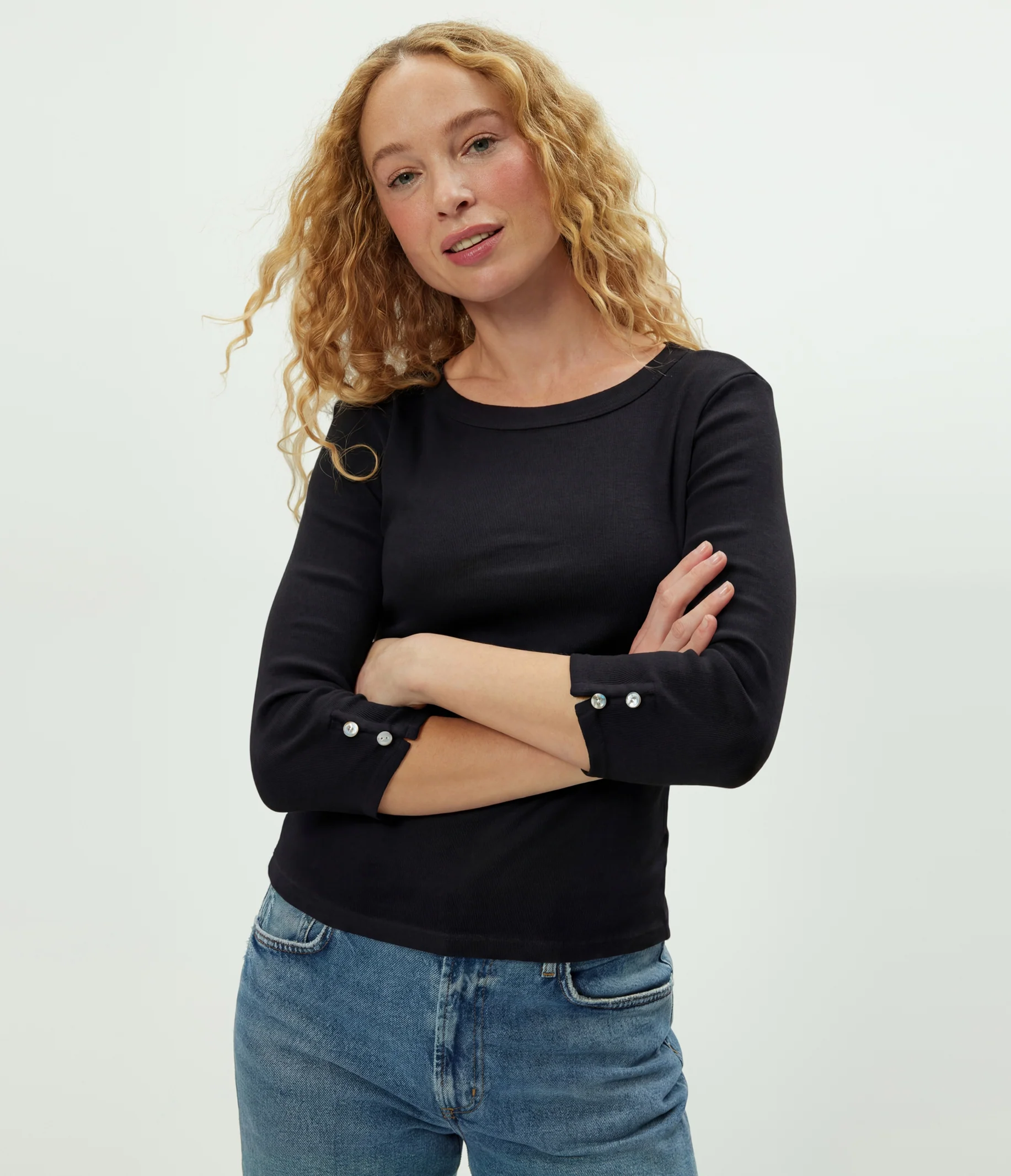 Joyce 3/4 Button Sleeve Tee - Image 5