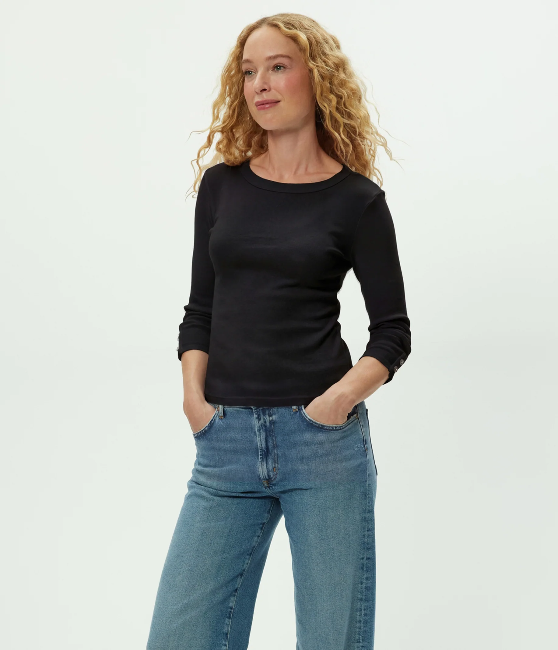 Joyce 3/4 Button Sleeve Tee - Image 6