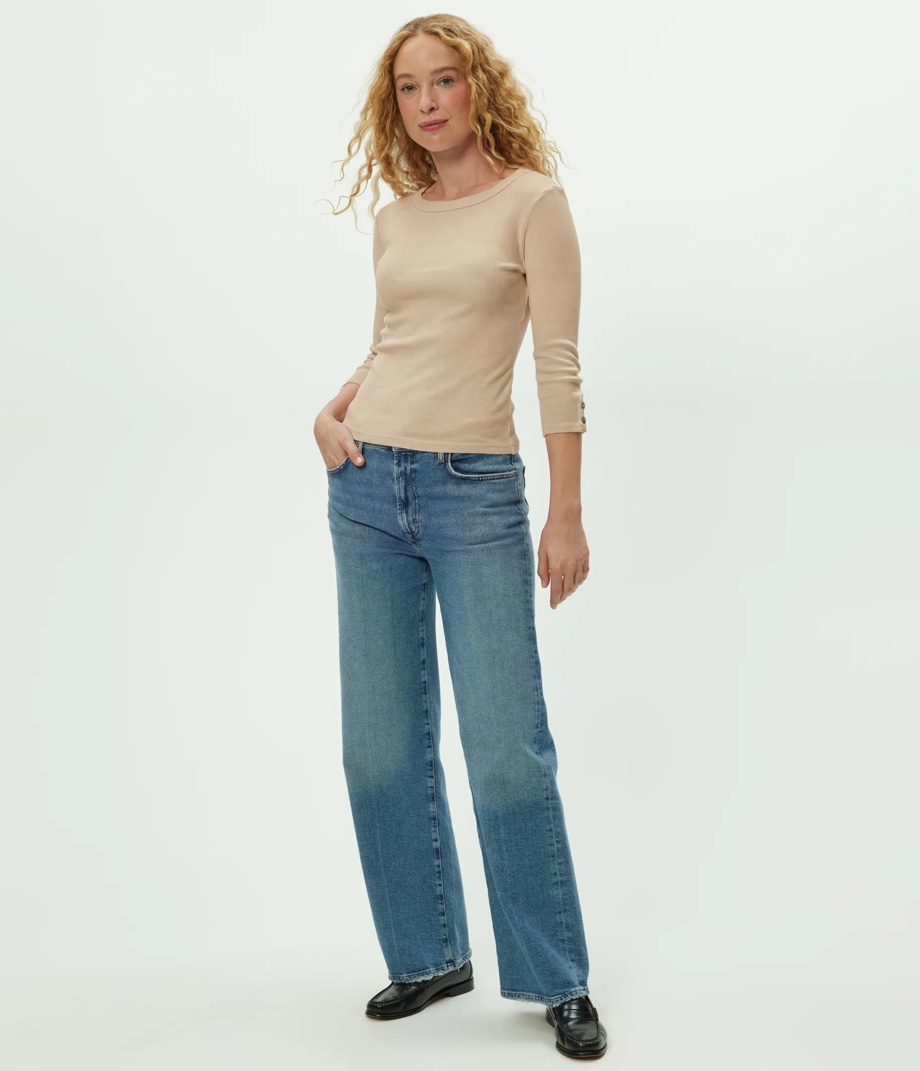 Joyce 3/4 Button Sleeve Tee - Image 9